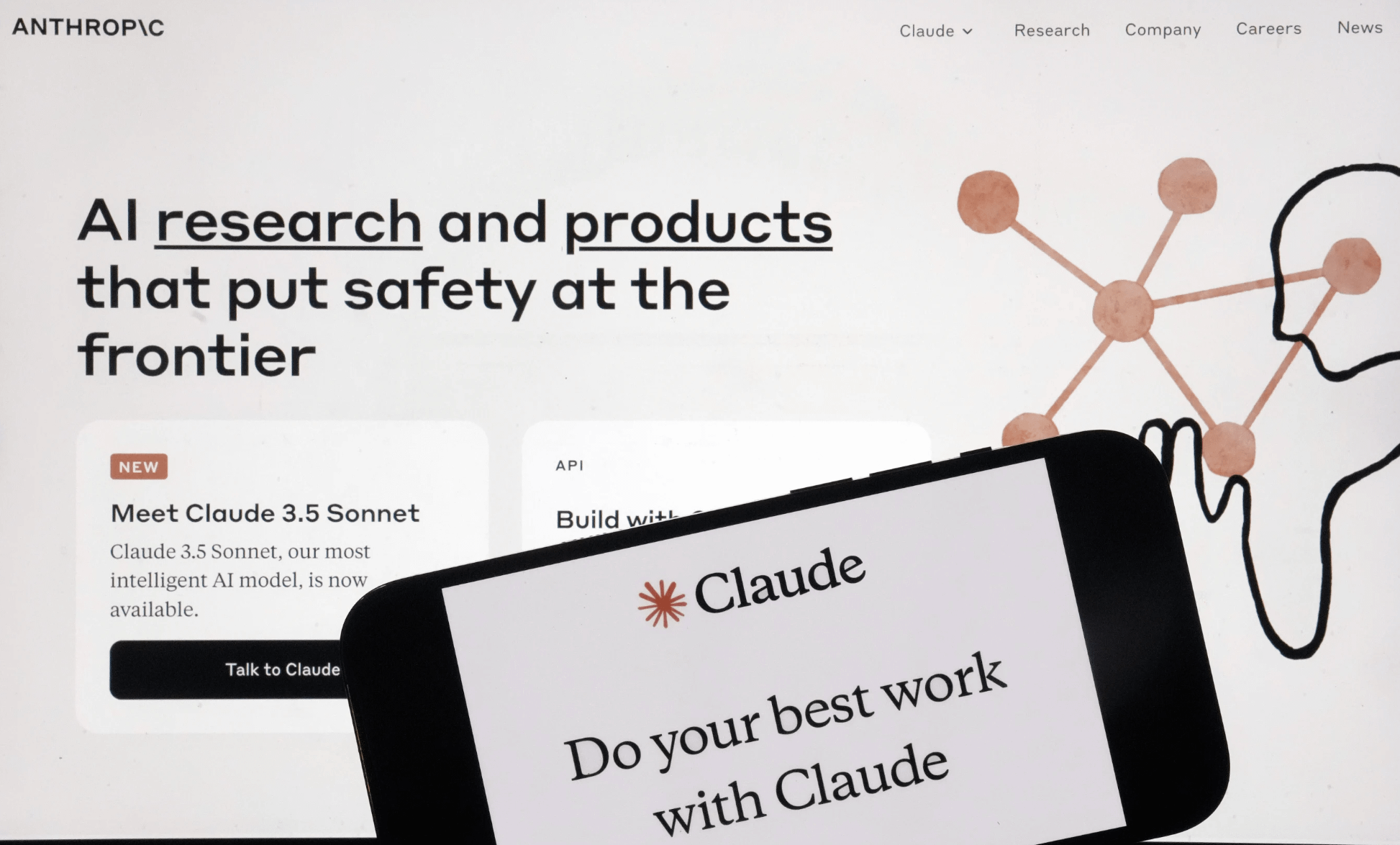 由美國科技公司Anthropic開發的大型語言模型Claude。（美聯社）