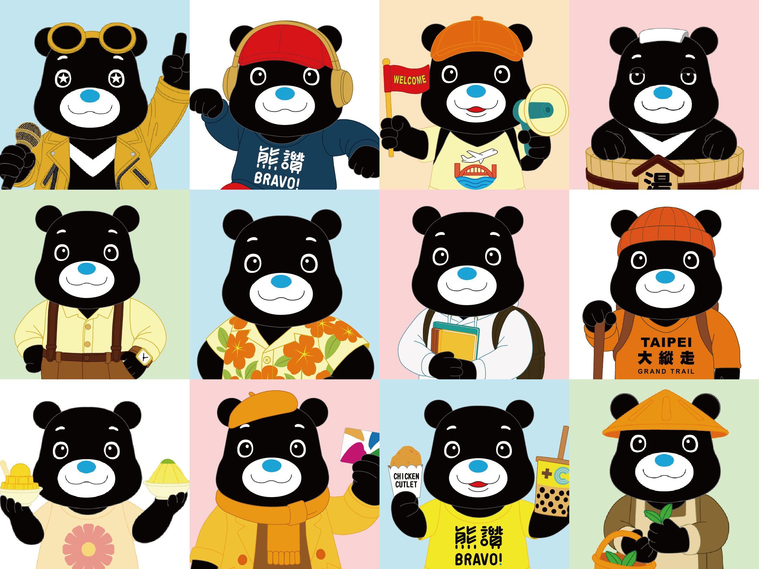 本次12隻熊讚，分別代表台北市的12個行政區，即將在「2026台北燈節」可愛亮相。（圖／臺北市政府觀傳局提供）
