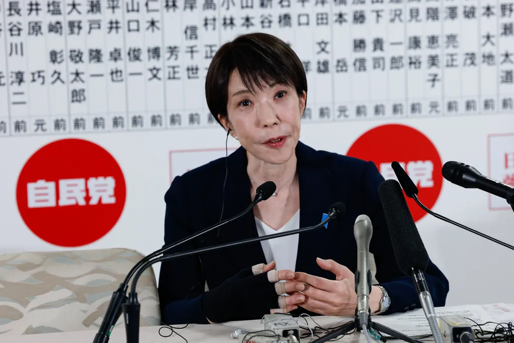 日本首相高市早苗率領自民黨大勝。（美聯社）