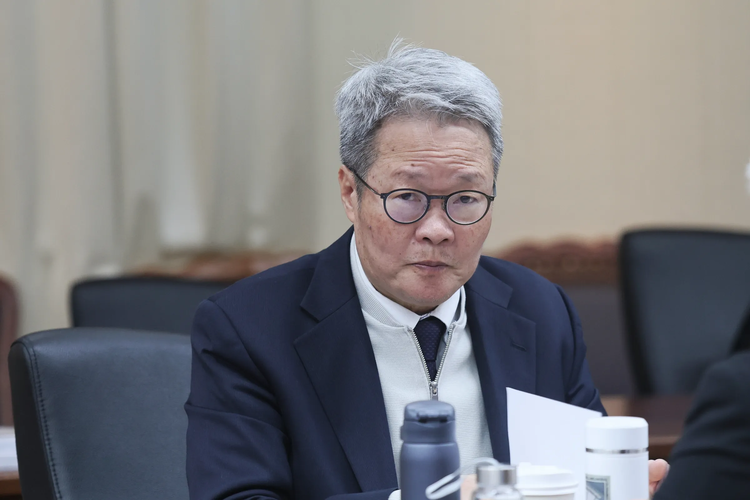 行政院公共工程委員会主任委員・陳金徳氏が《採購法》の改正の必要性を説明。（資料写真、柯承恵撮影）