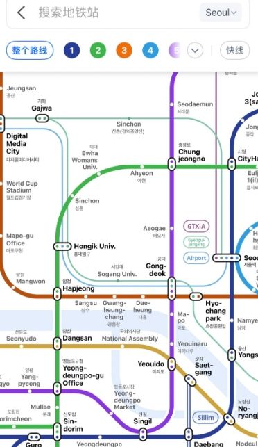 Naver map內建地鐵路線圖。（圖／欣傳媒提供）