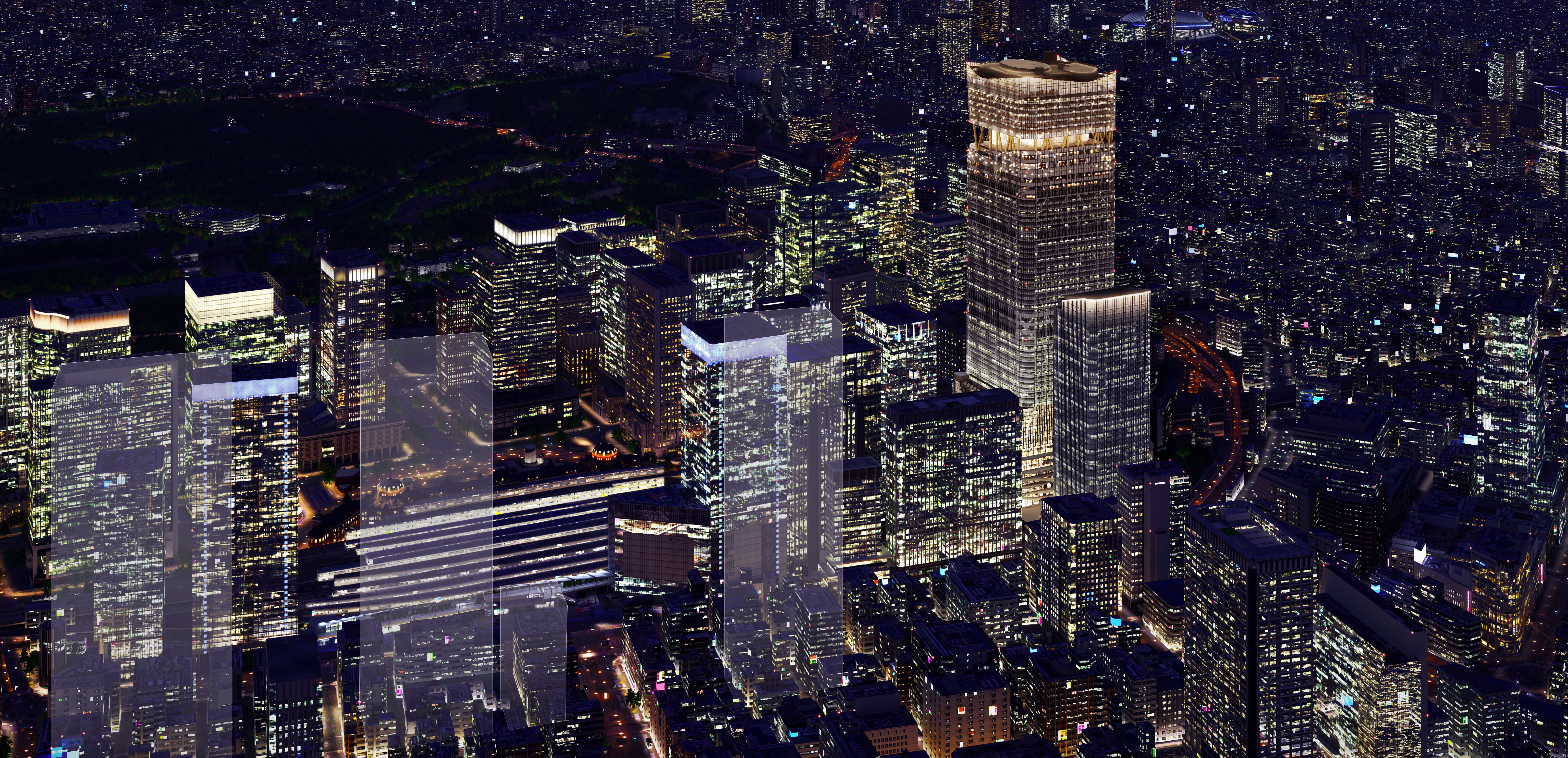 最新の建築技術と重要インフラの更新を融合させたTorch Towerは、世界最高水準の安心・安全を備えた次世代の都市拠点を構築する。提供：Mitsubishi Jisho Design