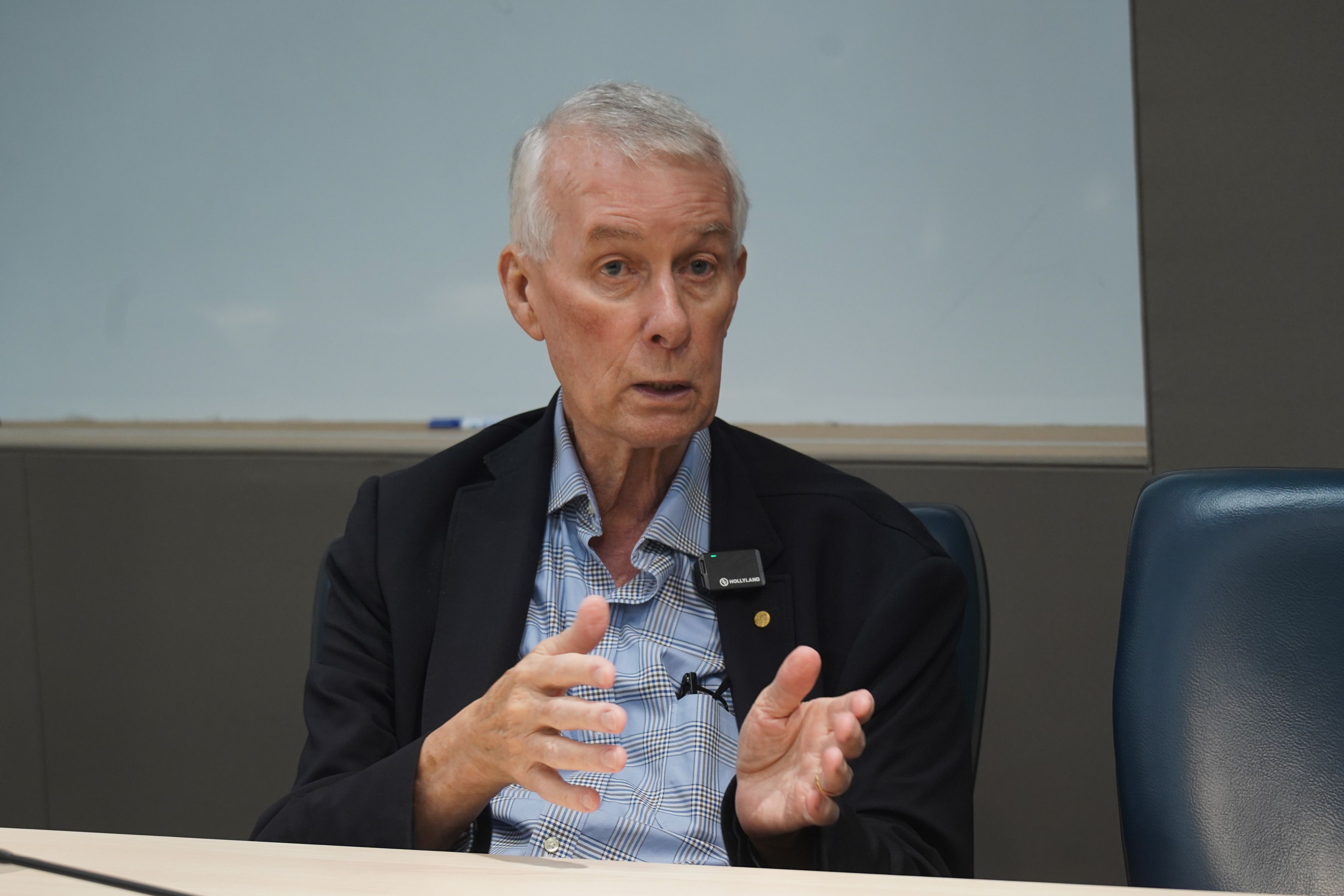 20260205-諾貝爾獎得主 Sir Richard Roberts專訪。(蔡親傑攝)