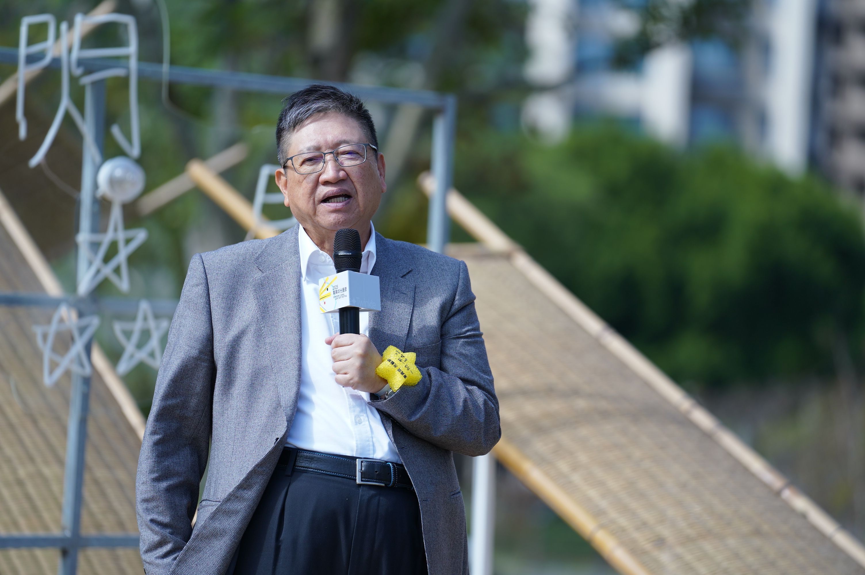 楊文科縣長強調，他尊重司法，也相信司法最後能依法依據，作出公正的判斷。還給戮力從公50載的他一個遲來的公道。（資料照／新竹縣政府提供）