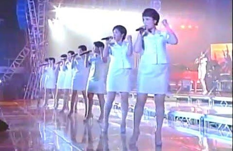 2012年組成的「牡丹峰樂團」是代表金正恩時代的樂團（由北韓電視畫面翻拍）