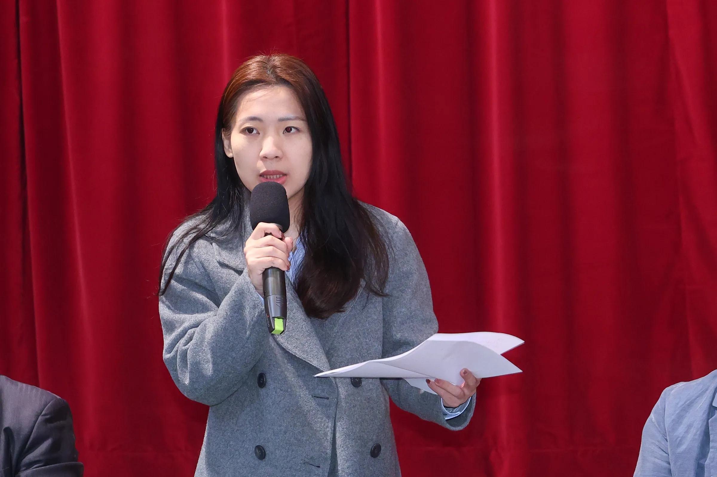 KMT legislator Hsu Chiao-hsin at a seminar on the defense special budget, March 4.