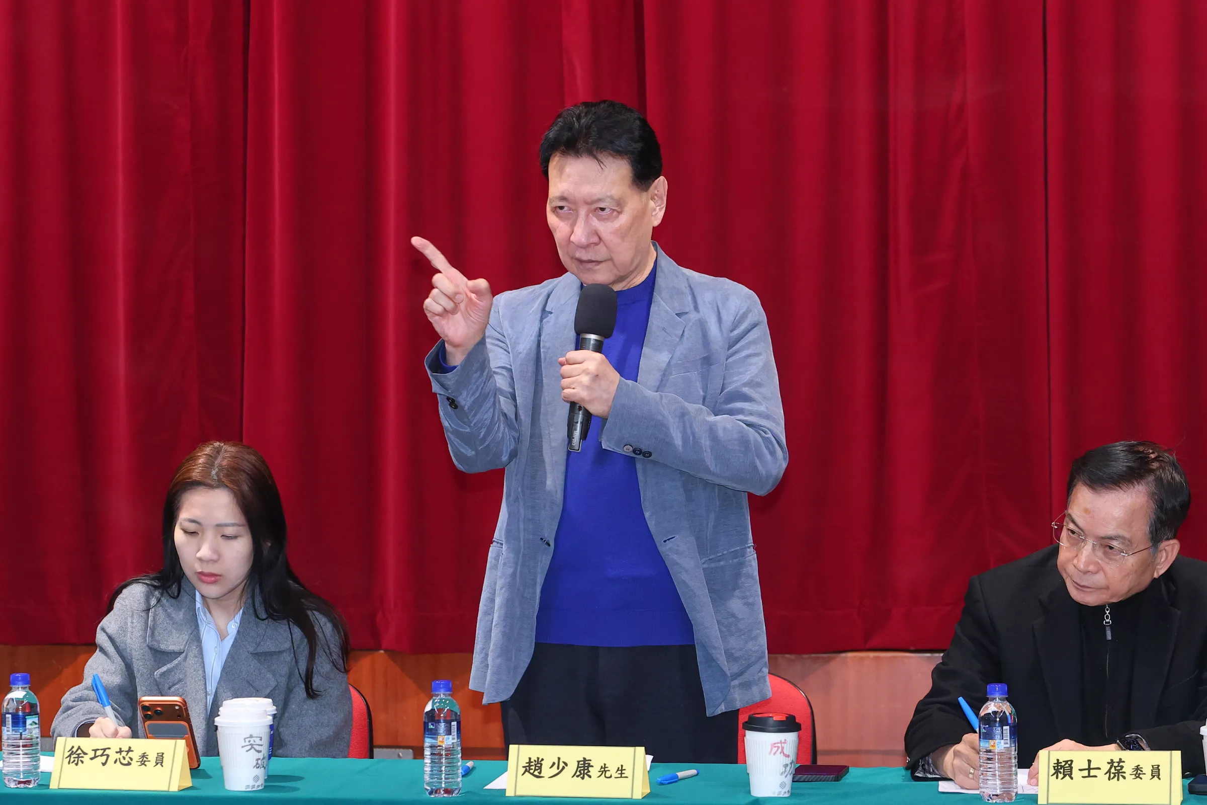 20260304-元BCC董事長・趙少康氏が4日、「軍購入特別予算をどう審議すべきか」と題した戦闘藍の特別セミナーを開催。（顔麟宇撮影）