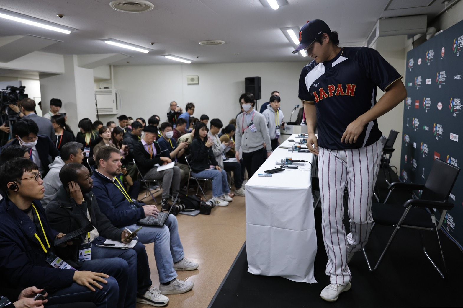 第6屆世界棒球經典賽,日本隊舉行官方記者會。(讀賣新聞社提供)