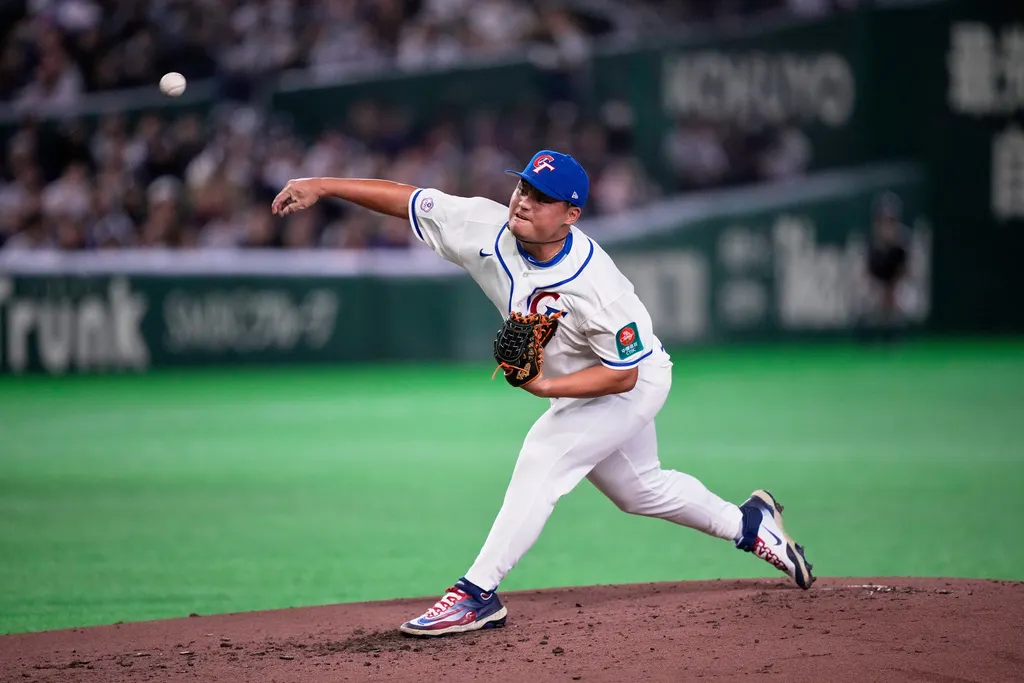 中華隊首任後援投手胡智爲。（美聯社）