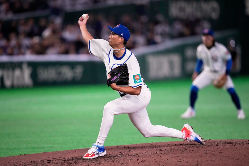 中華隊第二任後援投手沙子宸。（美聯社）