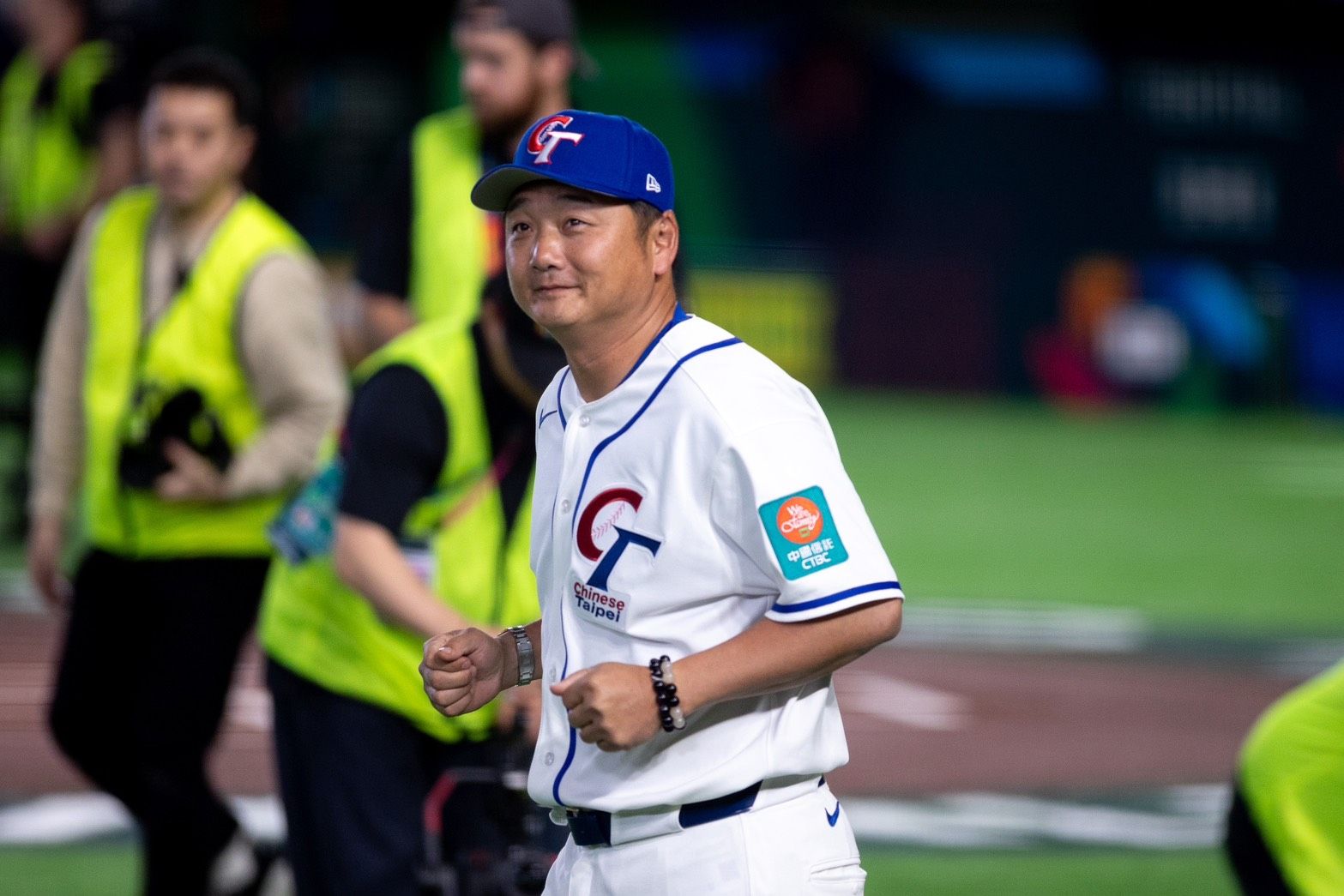 台湾代表の曾豪駒監督は、日本代表にコールド負けを喫した試合を受け、敗戦の全責任は先頭に立って自分が背負うと表明した。（撮影：丁勤紜）