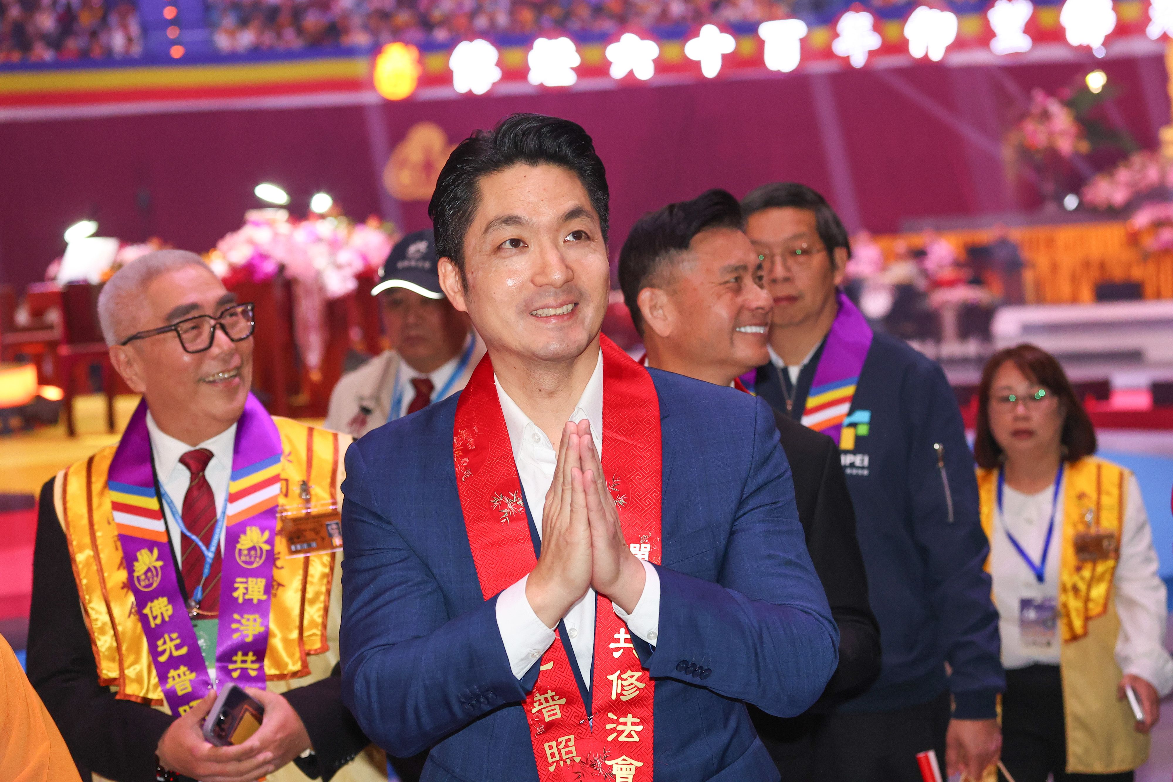 20260308-台北市長蔣萬安8日出席國際佛光會中華總會2026年禪淨共修獻燈祈福法會。（顏麟宇攝）