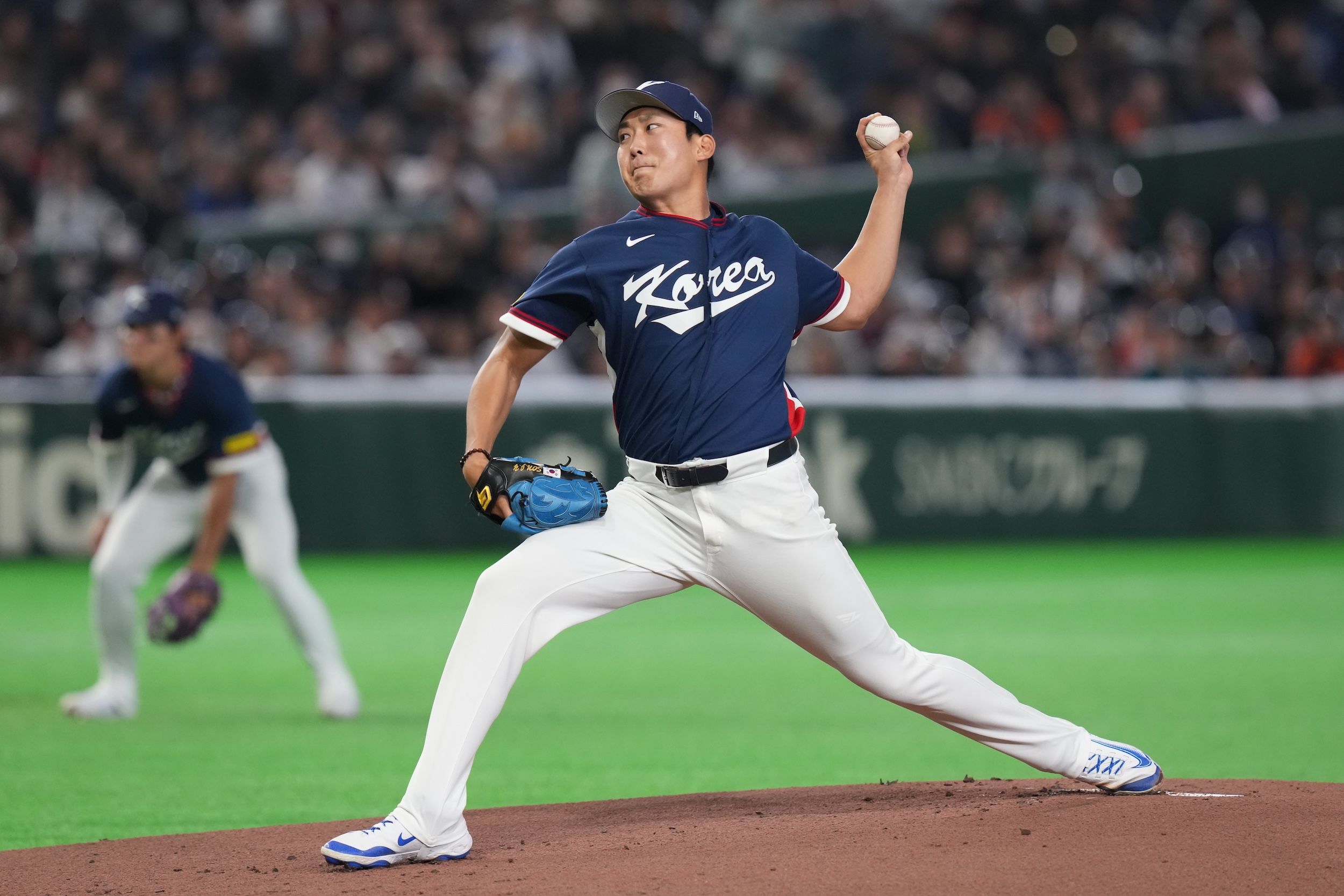 韓國先發投手孫周永。（美聯社）