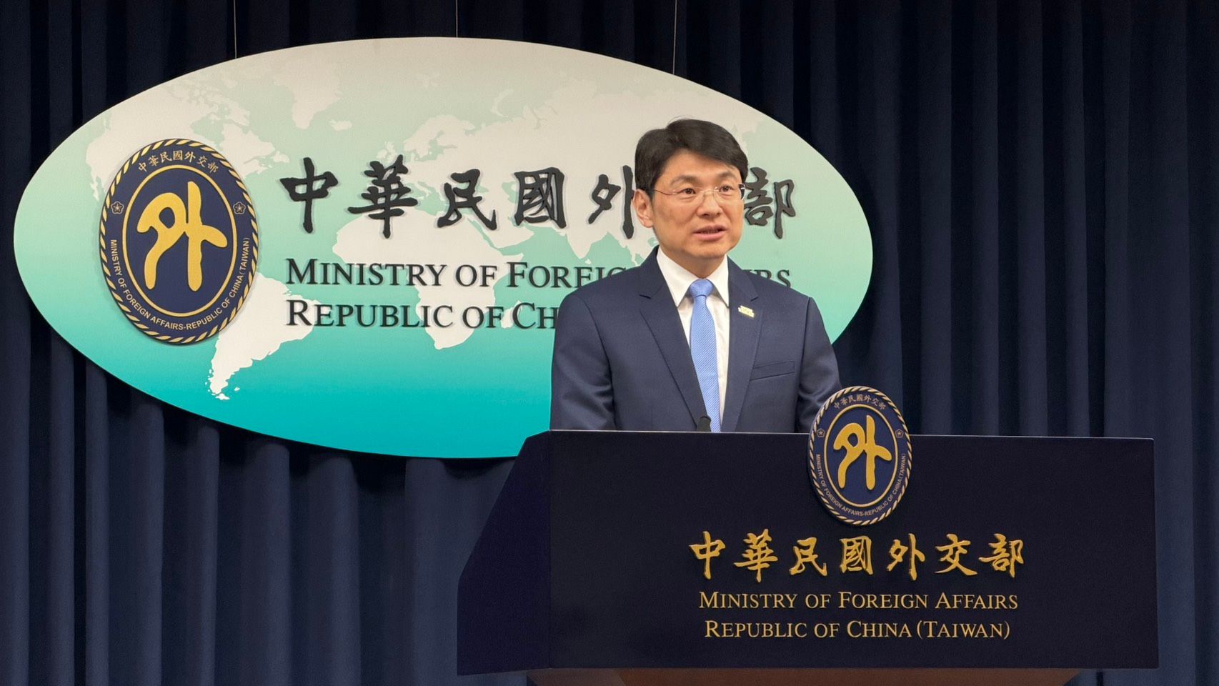 20260310-外交部發言人蕭光偉10日主持例行記者會並回應媒體提問。（鍾秉哲攝）