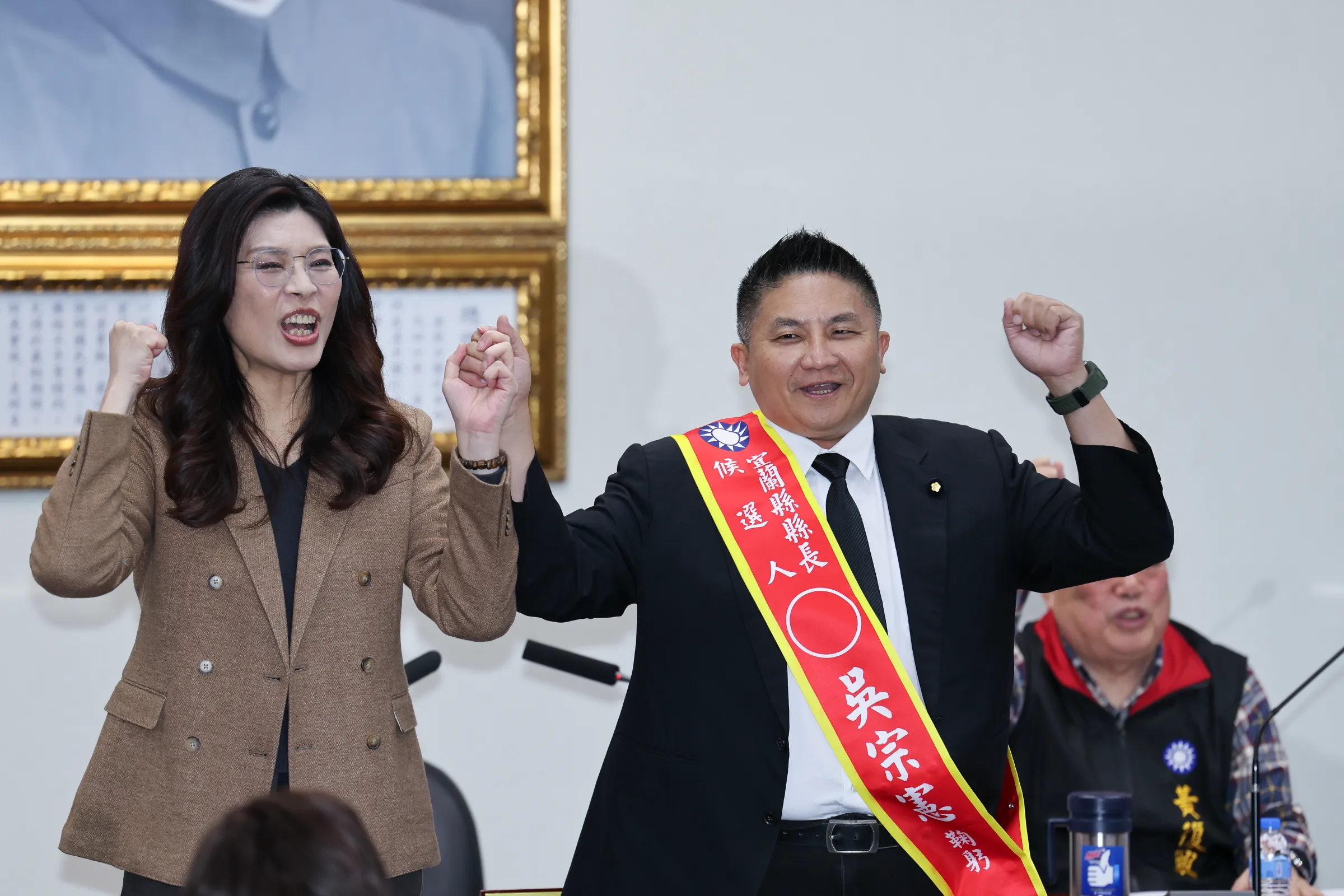 20260311-國民黨中常會，宣布通過徵召宜蘭縣長參選人吳宗憲。（陳品佑攝）