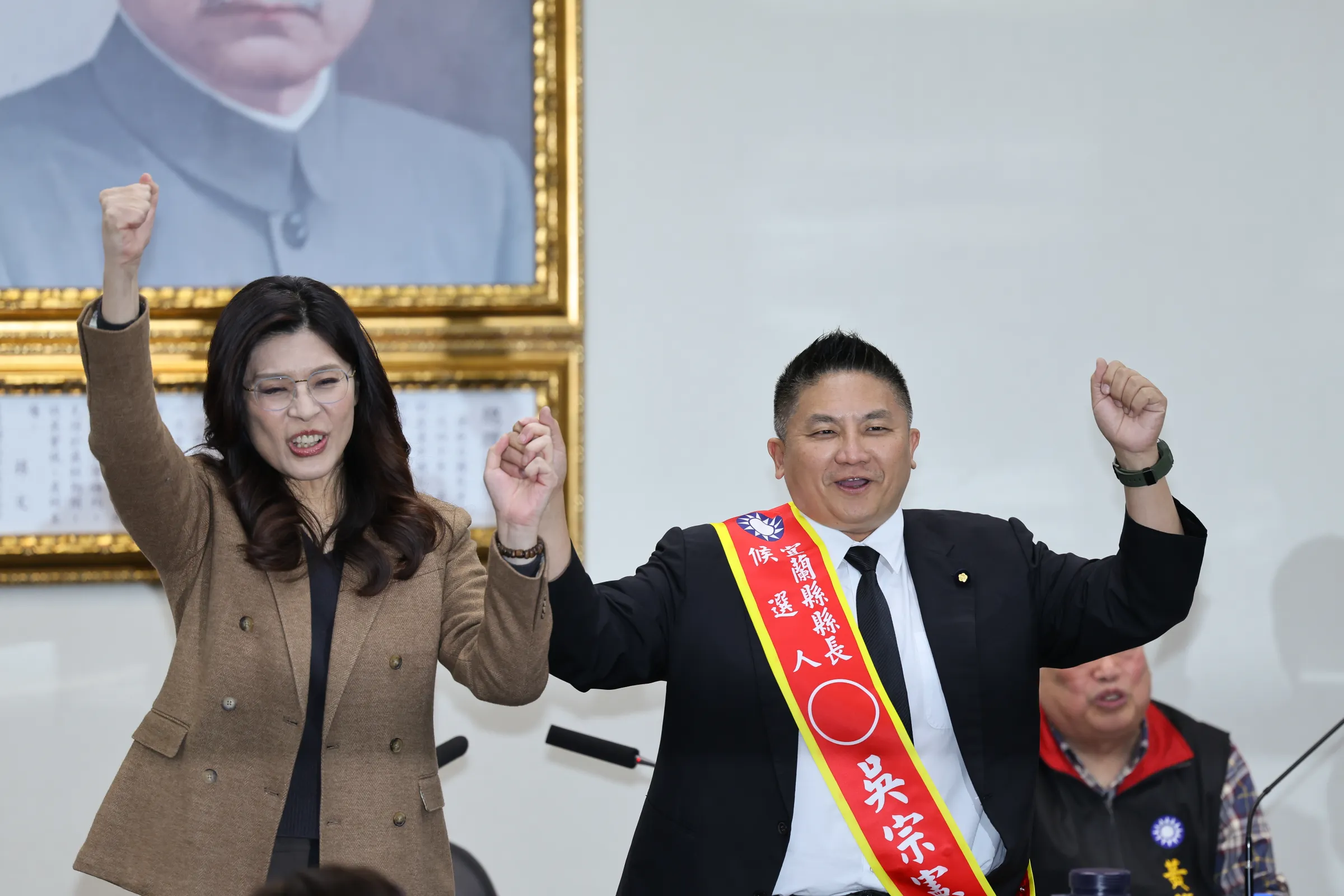 2026年3月11日、国民党の中央常務委員会で宜蘭県長候補・呉宗憲氏の徴召（公認）が正式に承認された。（陳品佑撮影）