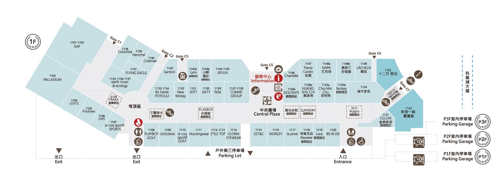 麗寶OUTLET平面圖。（圖／取自麗寶OUTLET官網）