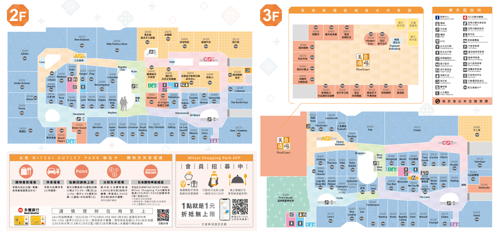 台南三井OUTLET平面圖。（圖／取自台南三井OUTLET官網）