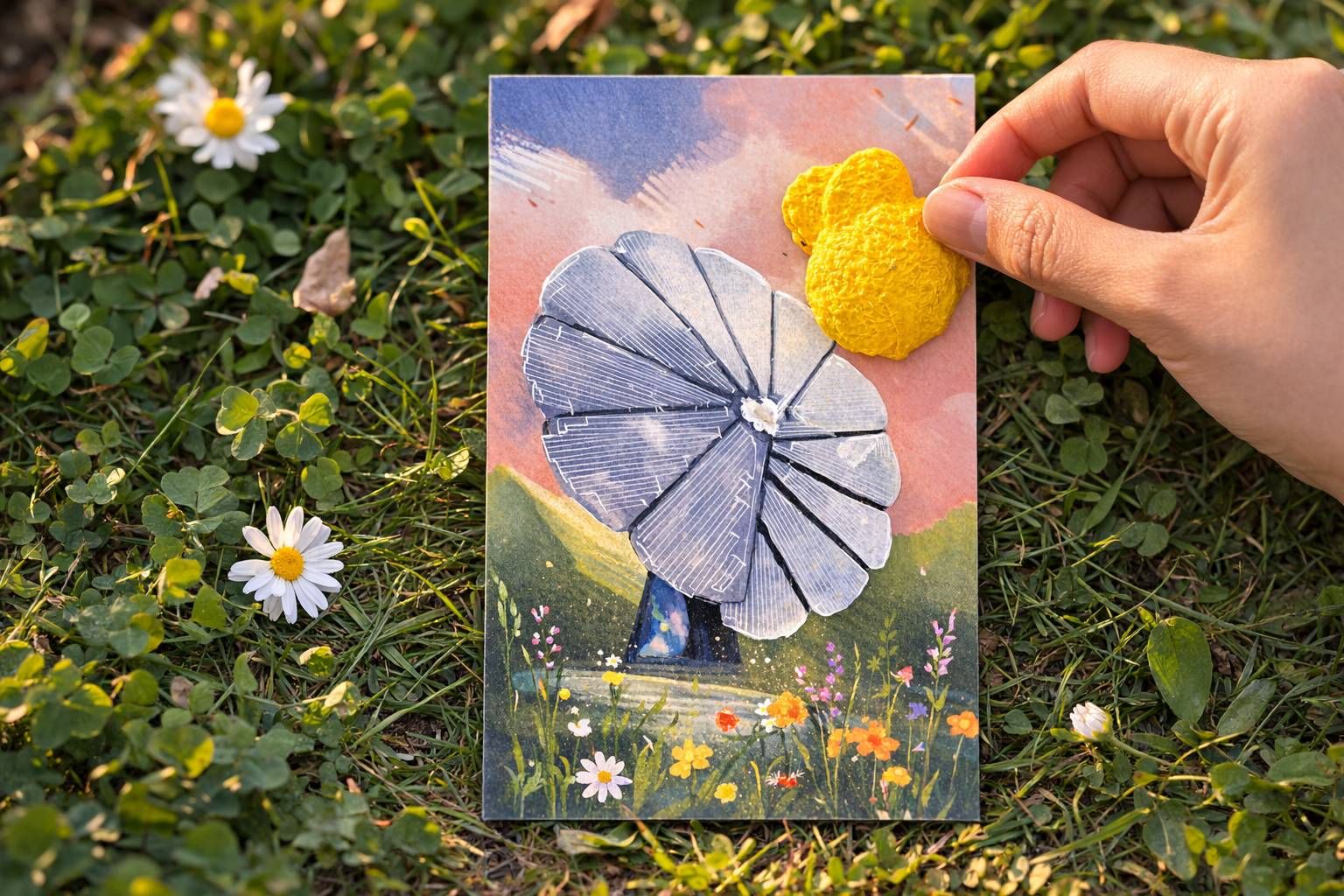 台泥DAKA迎接千萬人次里程碑，限量發行1001張台灣油菊種子明信片，內含由辜嚴倬雲植物保種中心復育成功之種子。