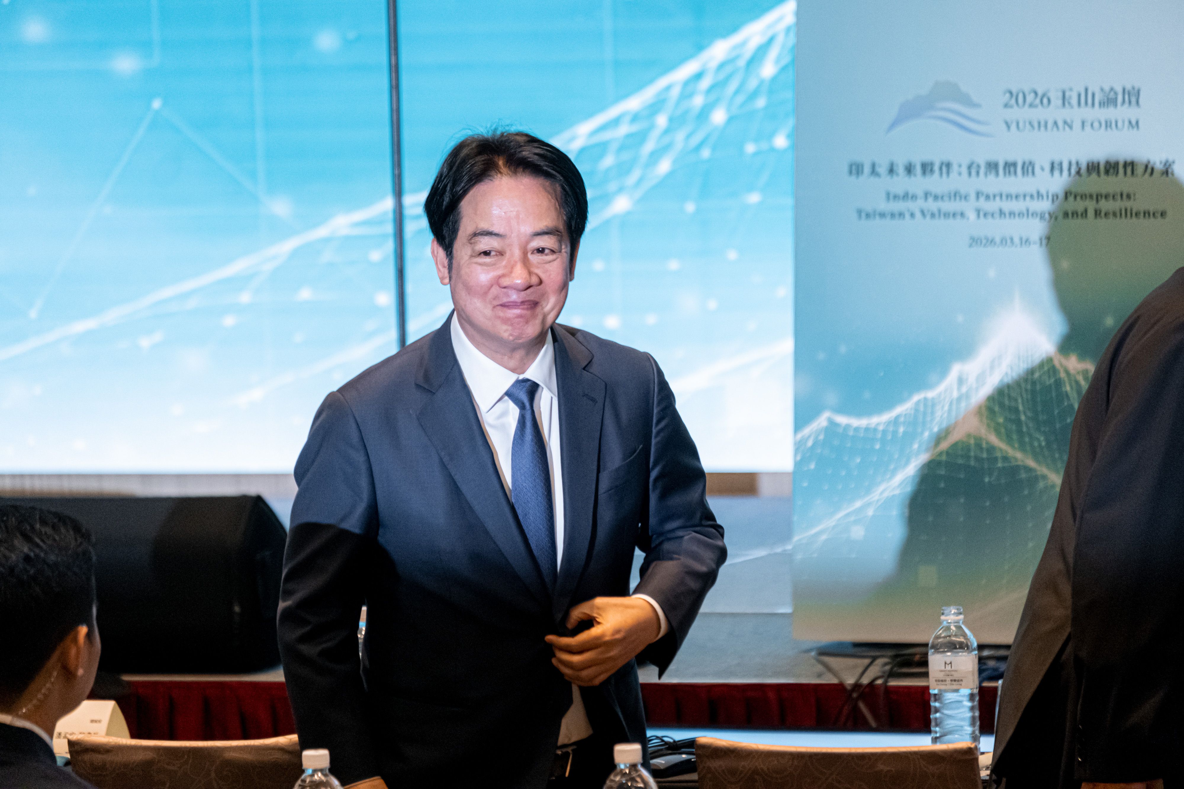 20260316-「2026年玉山フォーラム―インド太平洋の未来のパートナー：台湾の価値、技術、レジリエンス方案」開幕式が16日、台北の美福大飯店で開かれた。写真は頼清徳総統。（劉偉宏撮影）