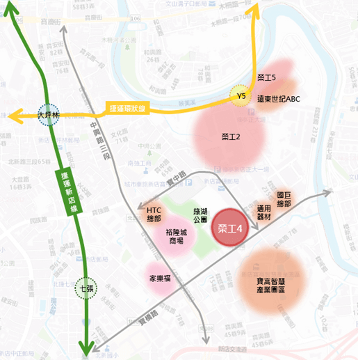 新店榮工單元4周邊發展示意圖。（圖/新北市政府）