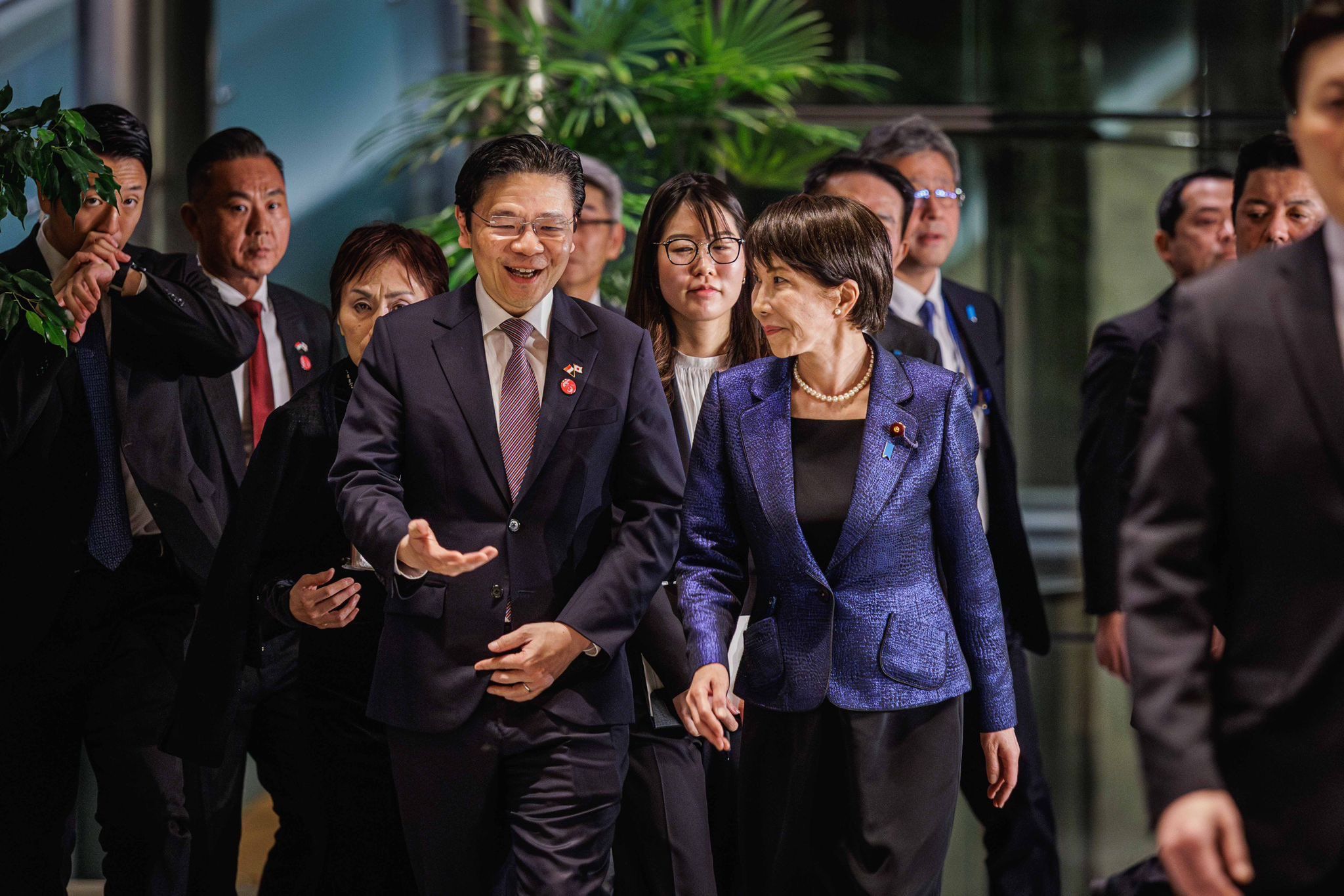 新加坡總理黃循財（左）訪問日本，與現任首相高市早苗進行會談。（取自總理官方粉專）