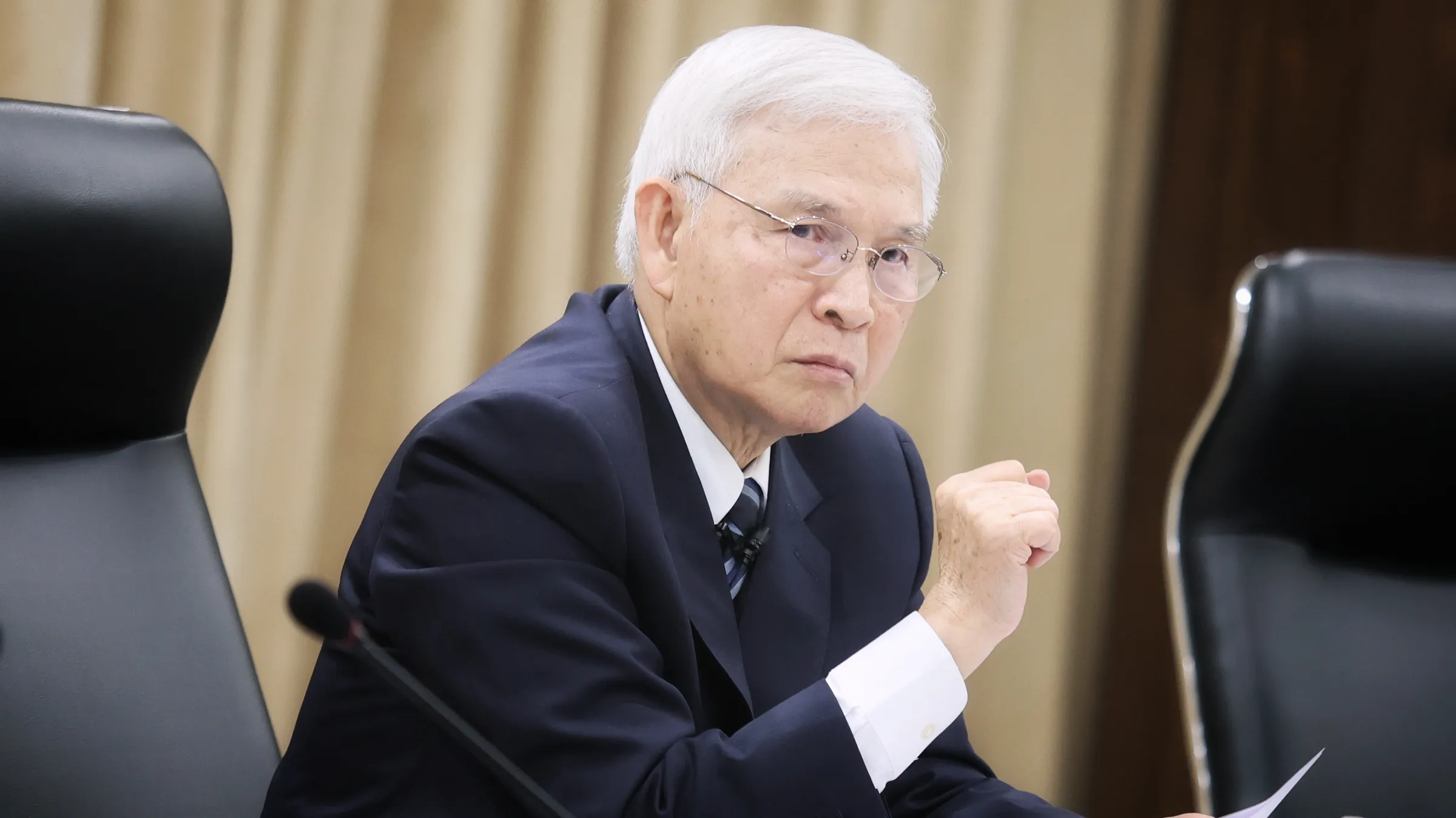 20260319-央行總裁楊金龍19日出席央行理監事聯席會議後記者會。（柯承惠攝）