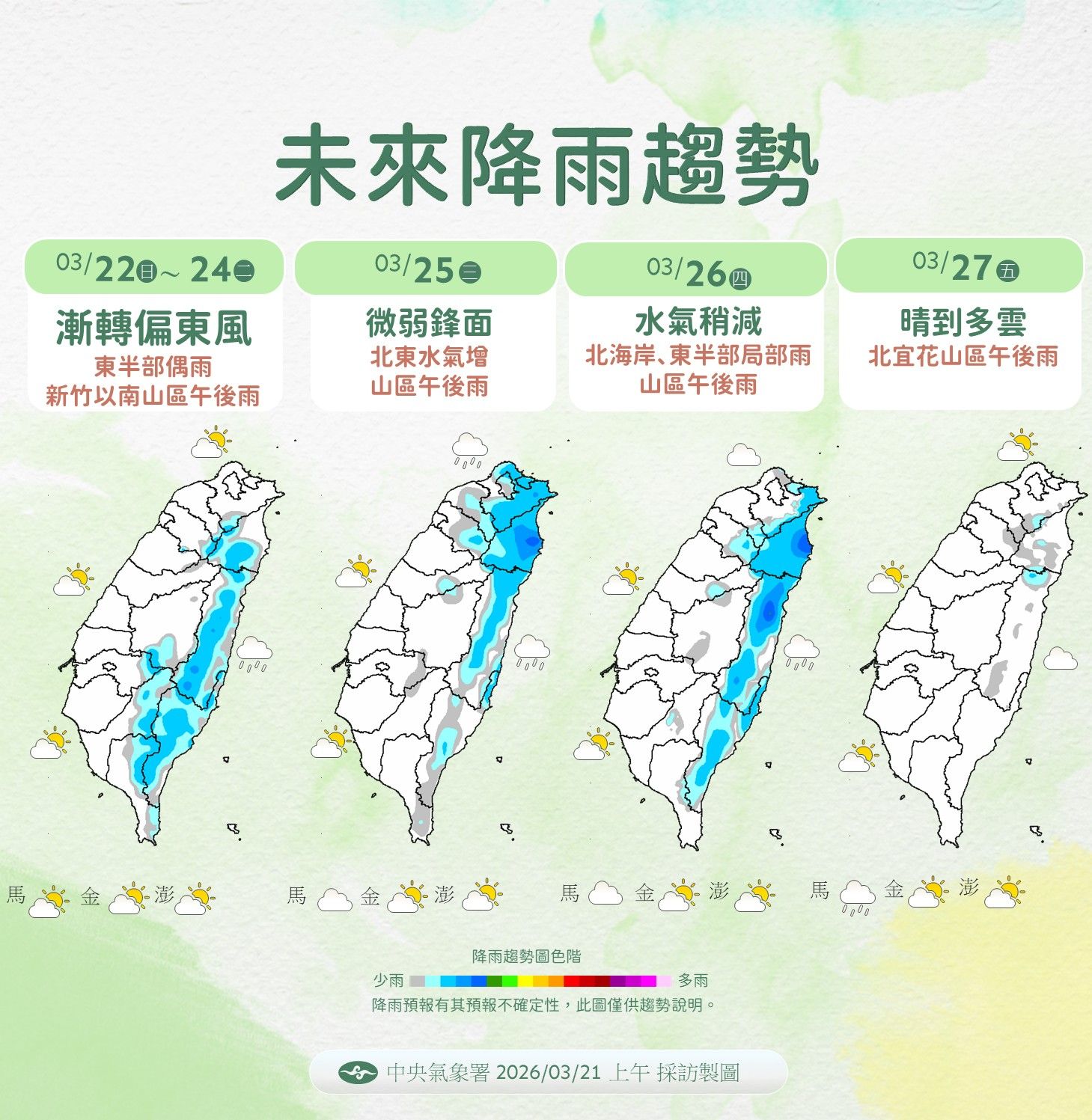 未來降雨趨勢。（圖／氣象署提供）