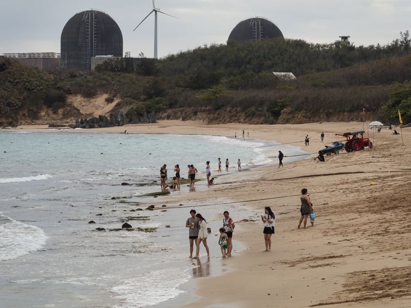 Taiwan's Third Nuclear Power Plant at Kenting, viewed from Hengchun beach, March 22, 2026. President Lai Ching-te has stated that Nuclear Power Plants 2 and 3 meet conditions for restart, and that a restart plan will be submitted to the Nuclear Safety Commission by end of month. (CNA)