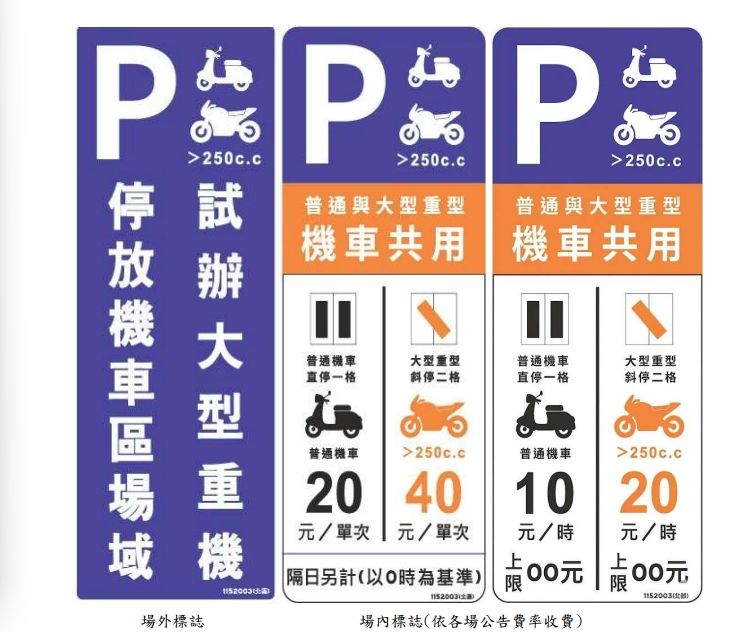 北市24處路外機車停車場試辦大重機共用格位, 自115年4月6日正式啟動。(圖/取自台北市交通局)
