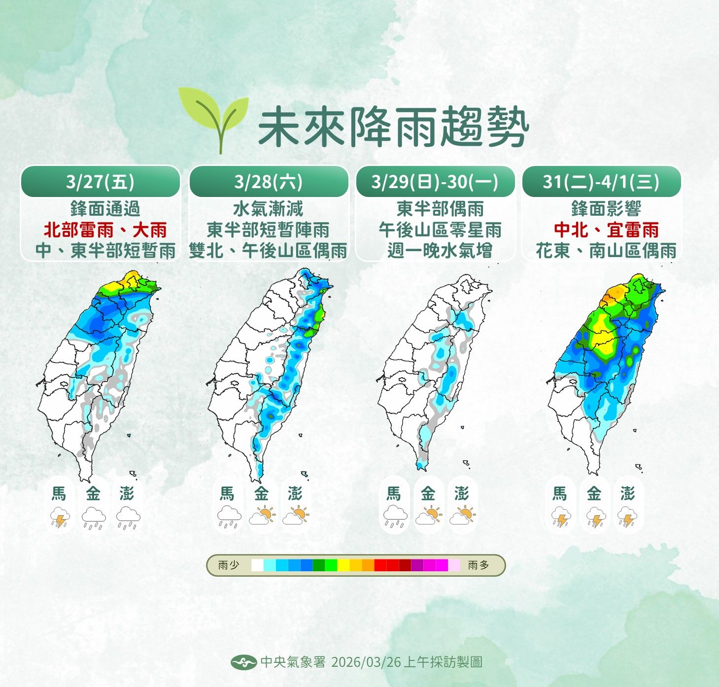 未來降雨趨勢。（圖／氣象署提供）