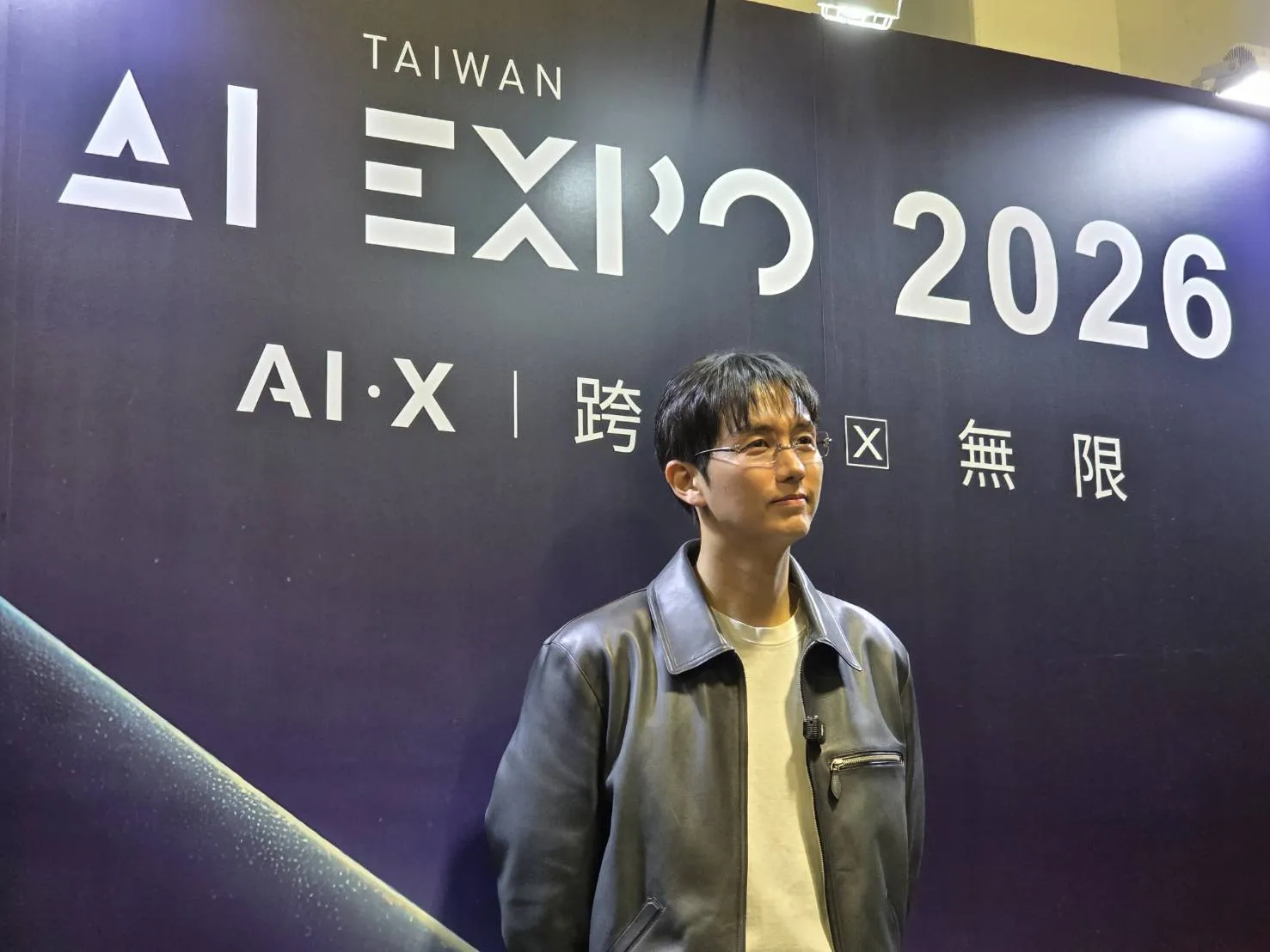 韓國男團2AM成員林瑟雍登上AI EXPO Taiwan 2026不知講堂。（魏鑫陽攝）