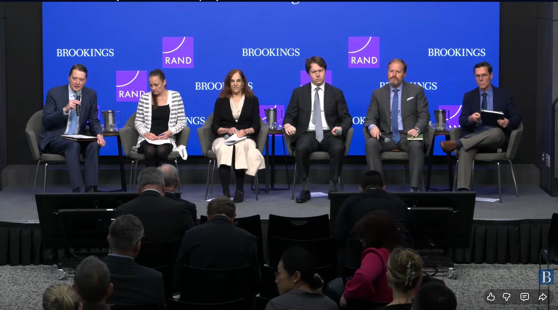 美國智庫布魯金斯學會與蘭德公司,3月23日共同舉辦「海峽兩岸的十字路口:美國對台政策的路徑」論壇。擷取自YT