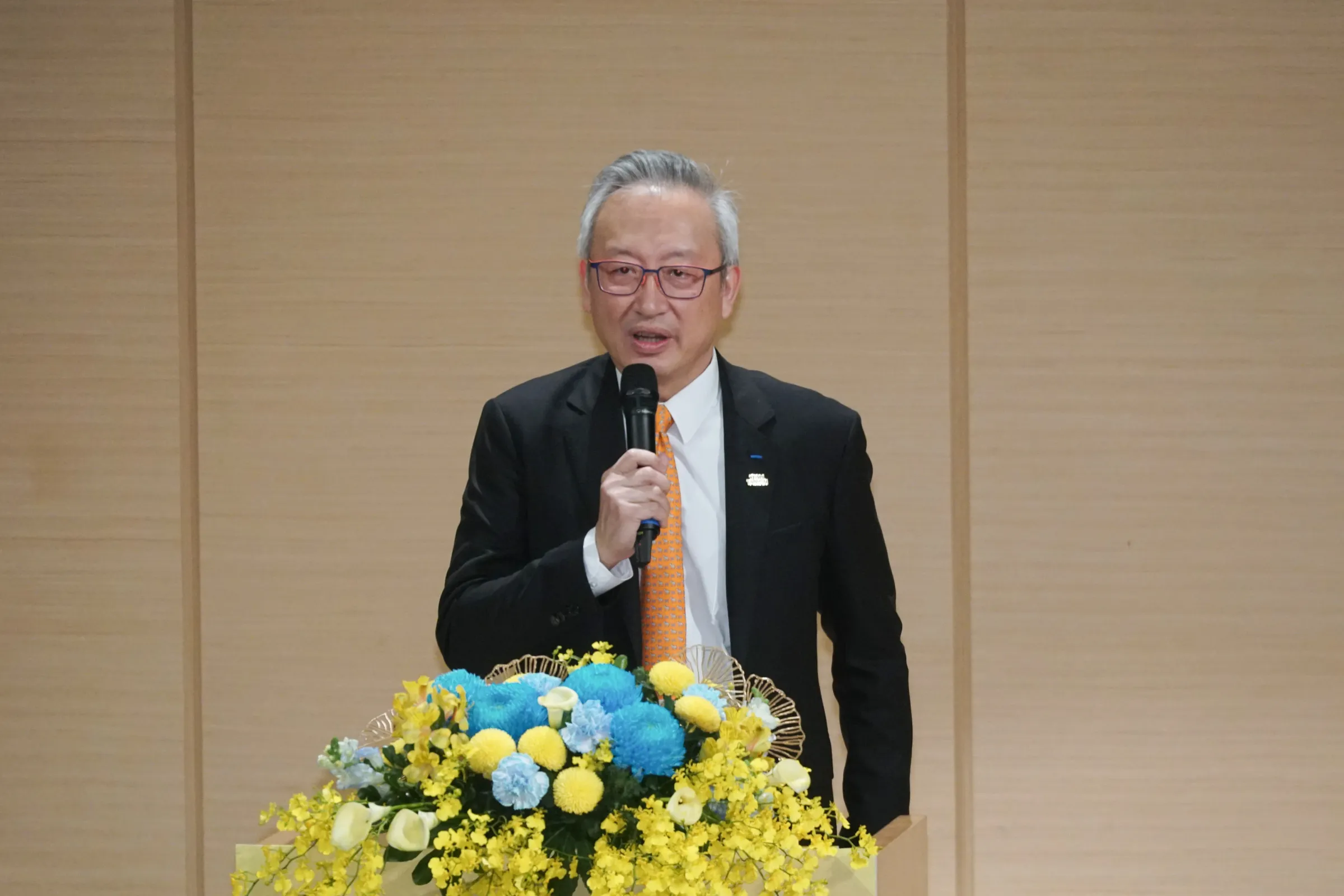 20260328-黑熊學院舉辦「2026台灣民防年會」開幕，圖為外交部吳志中次長致詞。(蔡親傑攝)