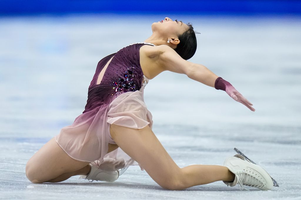 日本知名女子花式滑冰選手坂本花織,達成世錦賽四冠紀錄。(美聯社)