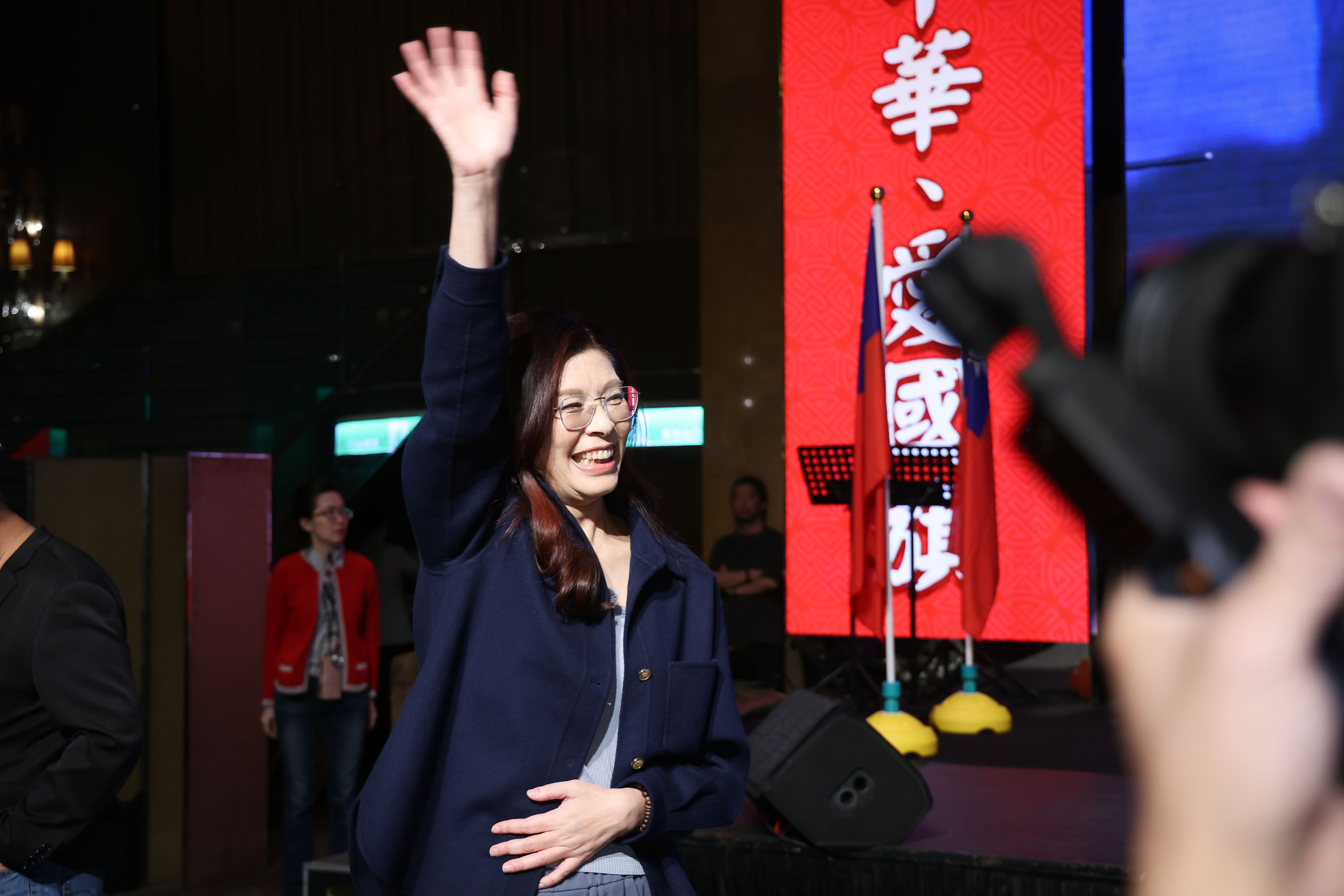 2026年3月28日、全世界の軍人村（眷村）出身者の春季親睦大会に出席した国民党主席の鄭麗文氏。（陳品佑撮影）