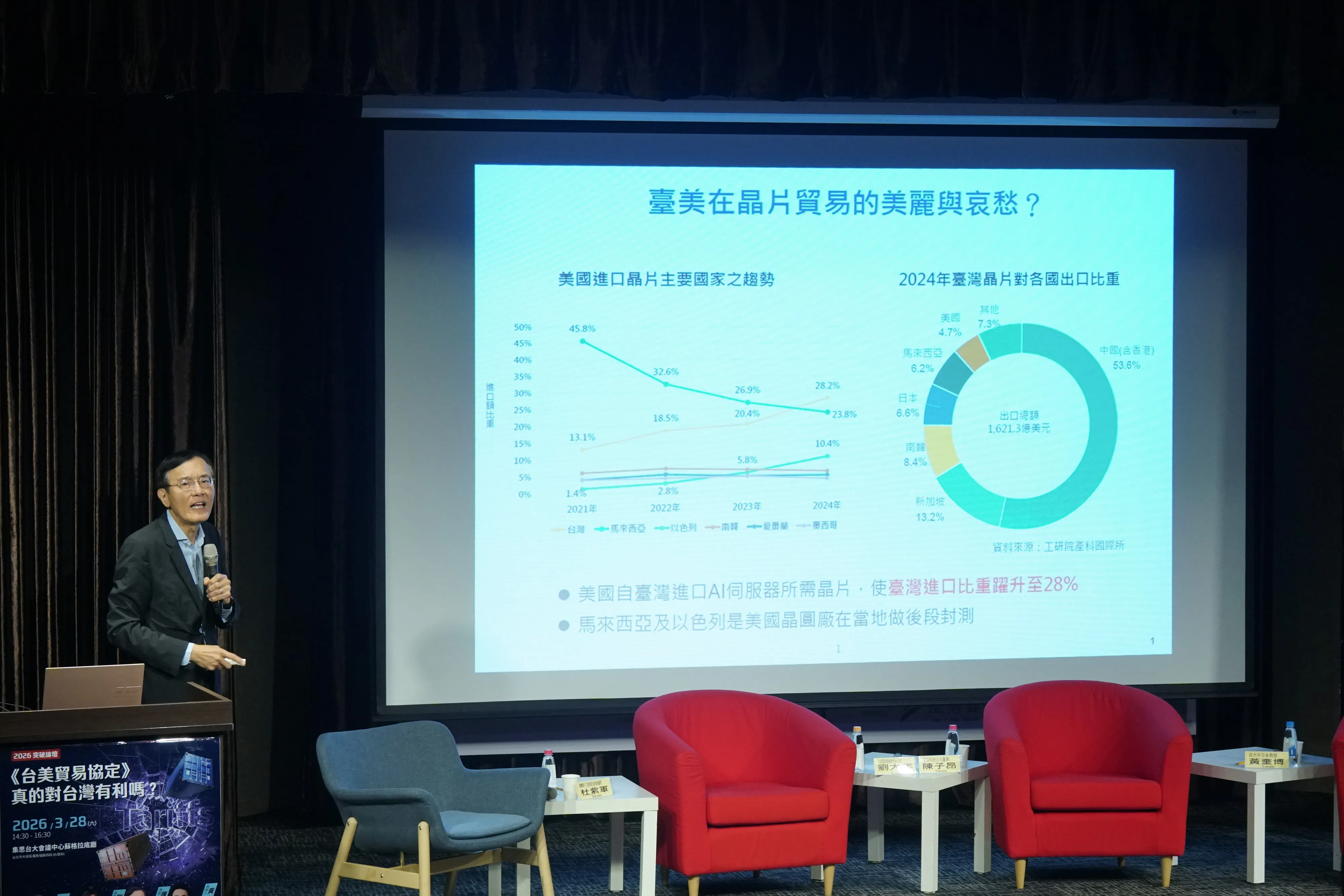 20260328-長風文教基金會舉辦,2026突破論壇「台美貿易協定」真的對台灣有利嗎?座談,圖為擷發科技董事陳子昂主講。(蔡親傑攝)