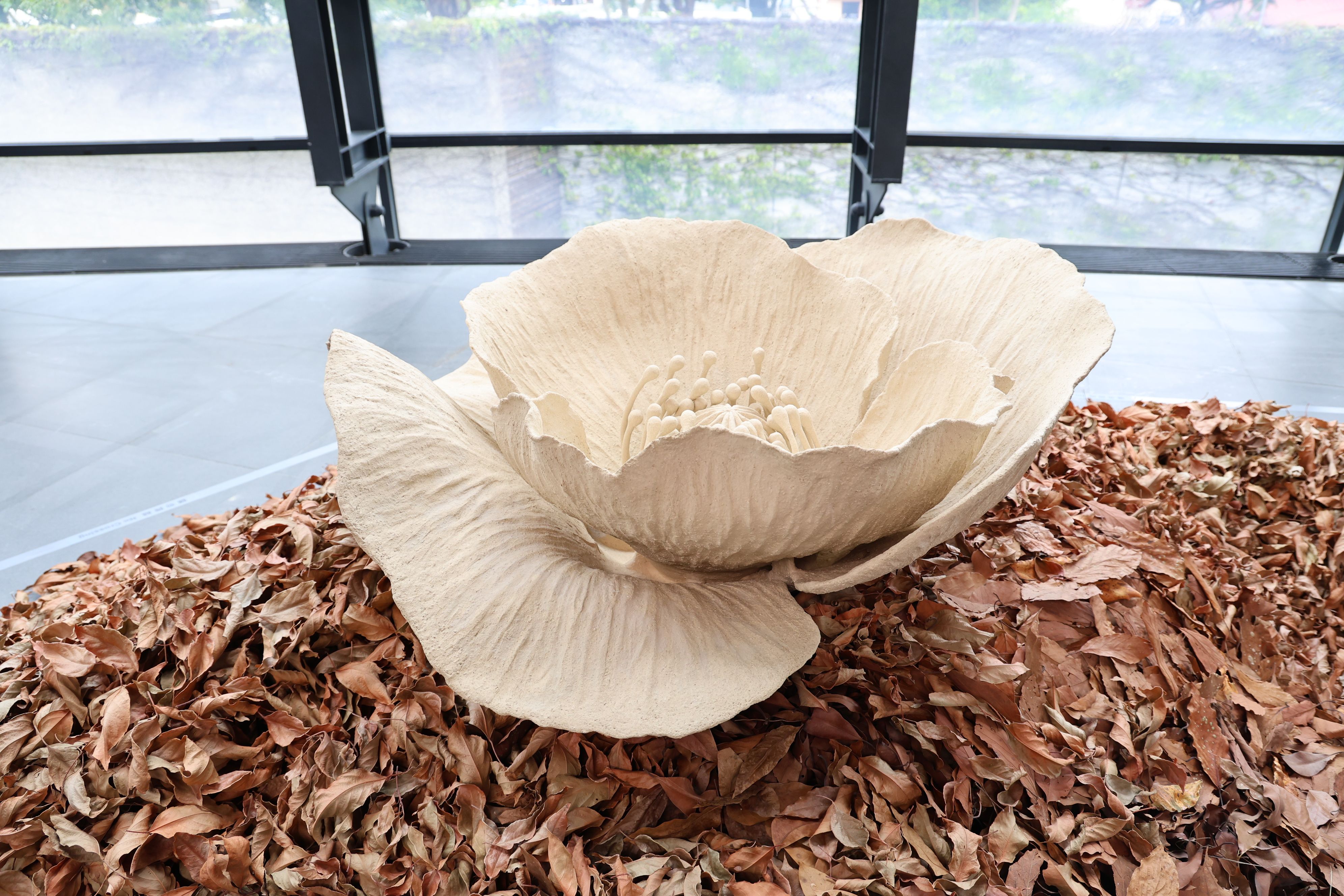 《(非)自然裡的方言》觀者可聆苔蘚的微弱電流變化,感受聲音隨環境而改變。(圖/新北市立鶯歌陶瓷博物館)