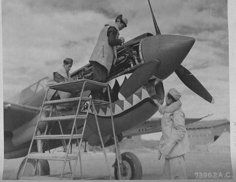 Aircraft maintenance was only the nominal mission of Chinese American servicemen in the 14th Air Service Group. Many were frequently assigned as interpreters or temporarily seconded for behind-the-lines intelligence operations. (U.S. National Archives)