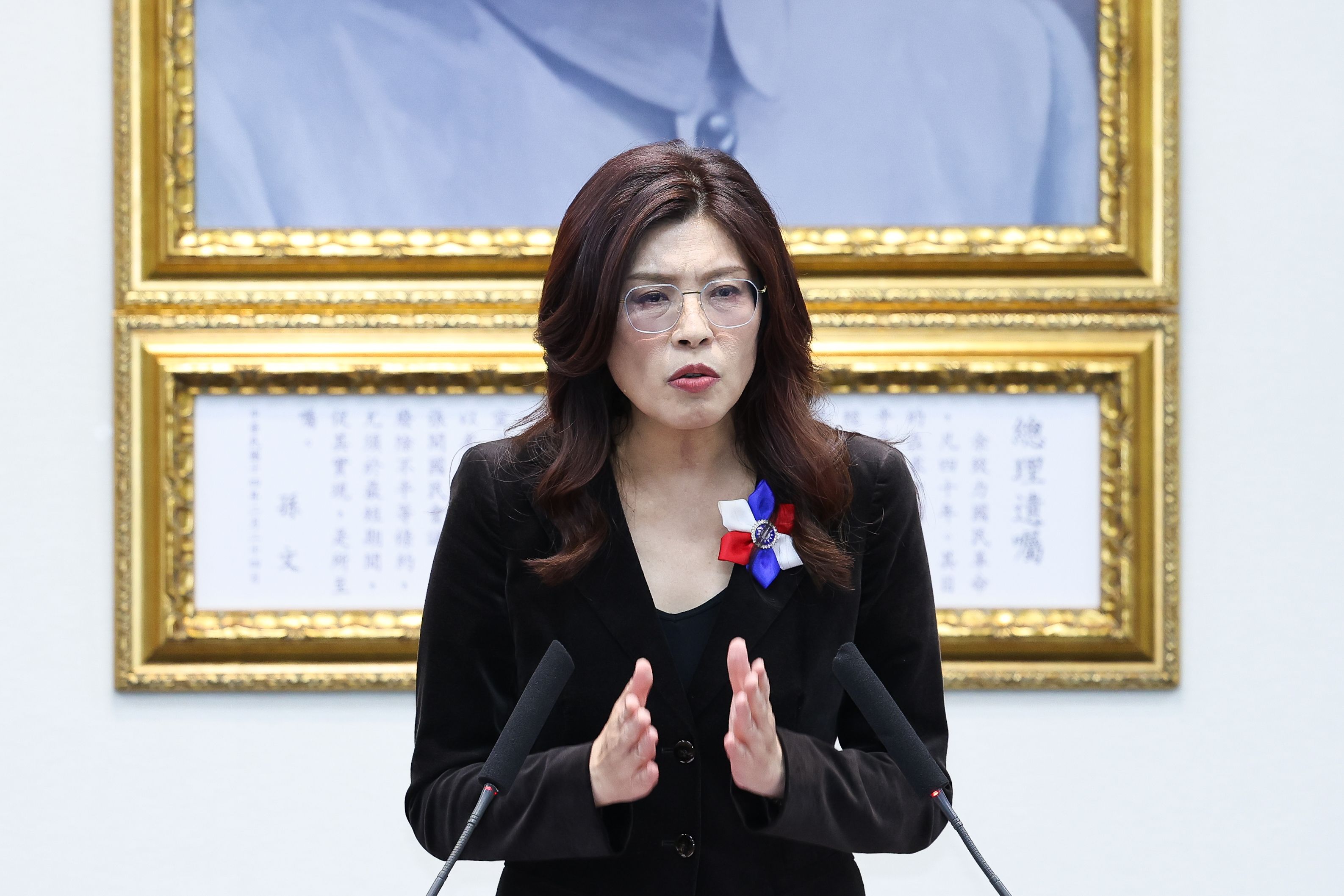 20260401-国民党中常会，主席鄭麗文发表谈话。（陳品佑攝）