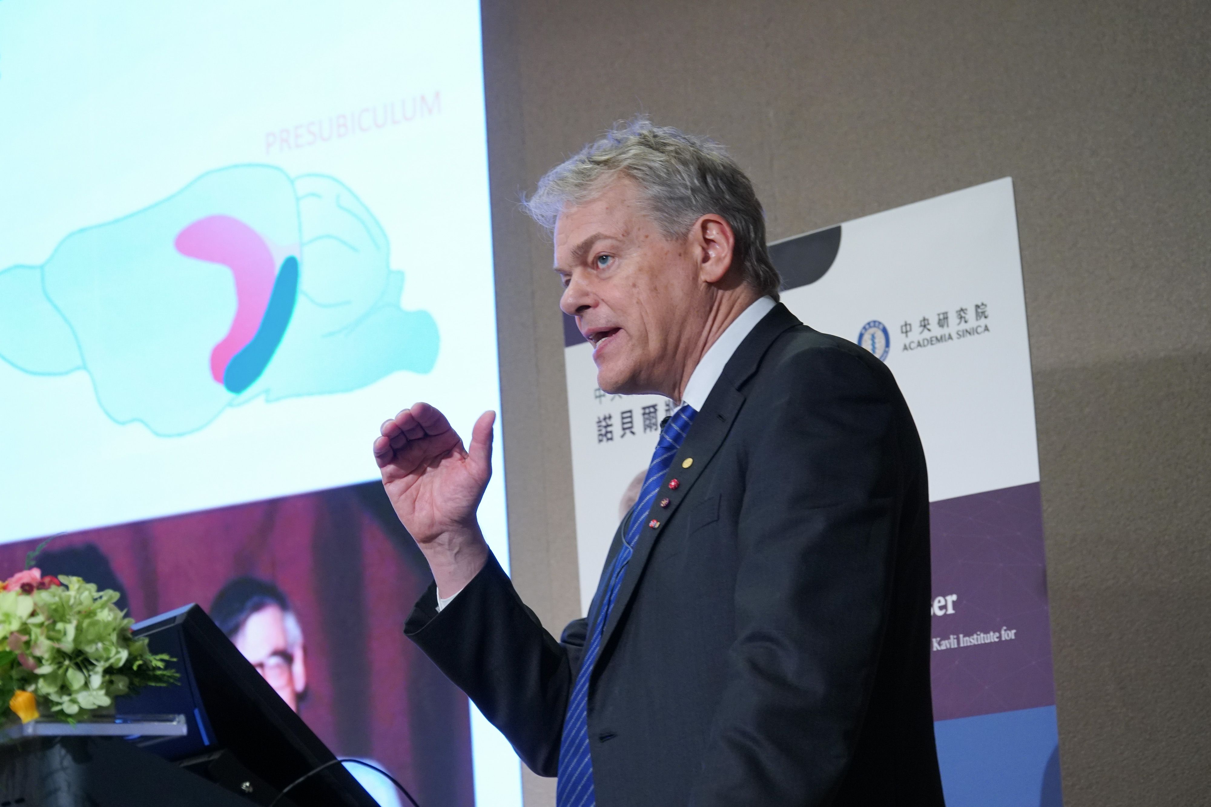 20260327-諾貝爾生醫獎得主Edvard Moser演講。（蔡親傑攝）