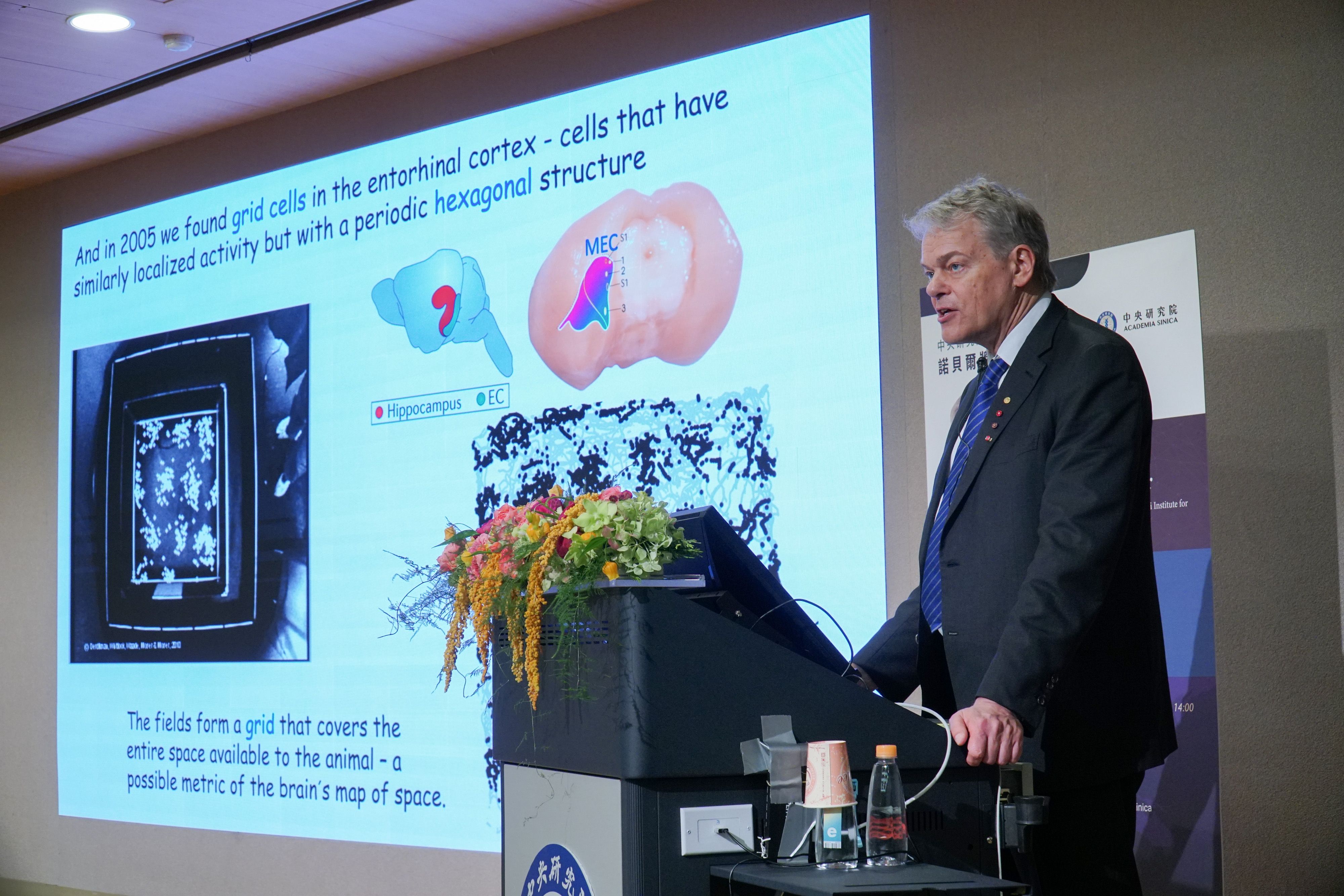 20260327-諾貝爾生醫獎得主Edvard Moser演講。（蔡親傑攝）