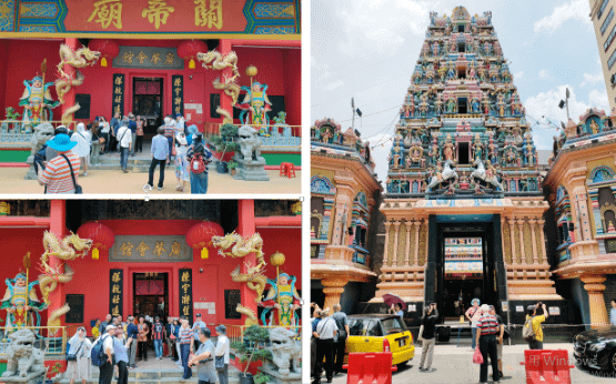 吉隆玻的街道，印度廟、關帝廟、會館等體現多民族多元文化的宗教融合。(圖/作者提供)