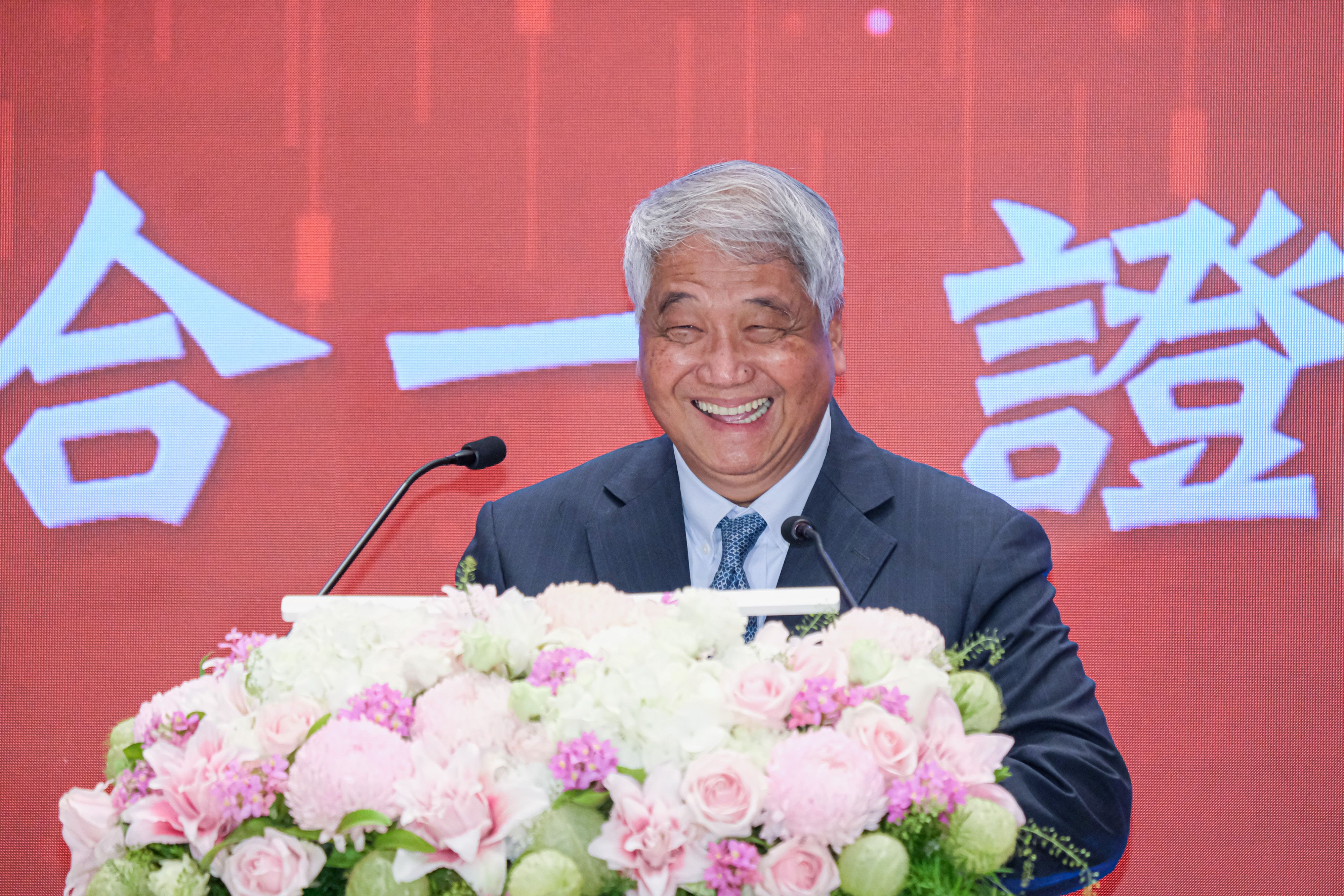 20260407-台新新光金控台新證券x元富證券於7日舉行「新元合一，證創輝煌」合併茶會，圖為台新證券董事長陳俊宏。（劉偉宏攝）