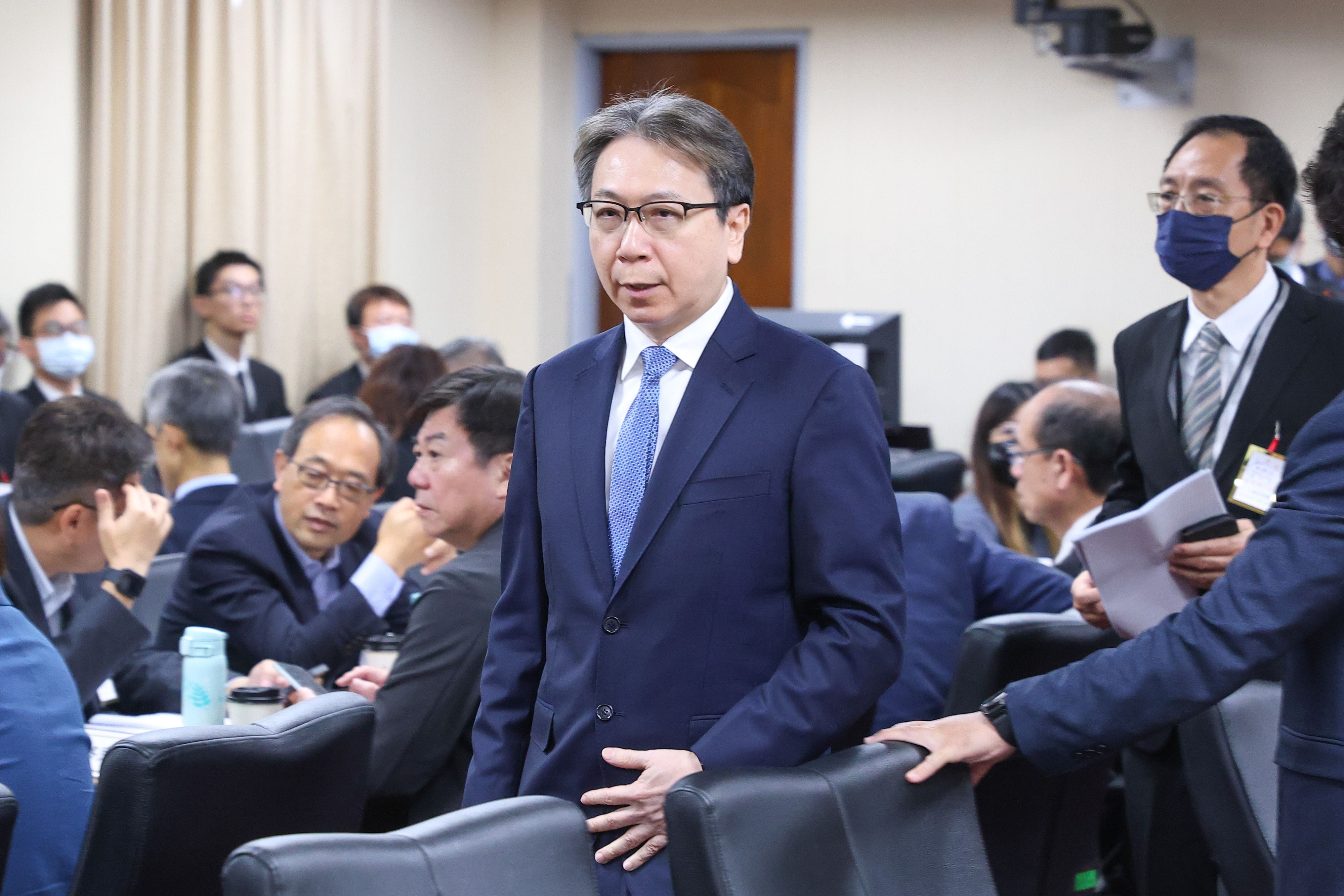 20260408-蔡明彦・国安局長が8日、外交国防委員会に出席。（顔麟宇撮影）