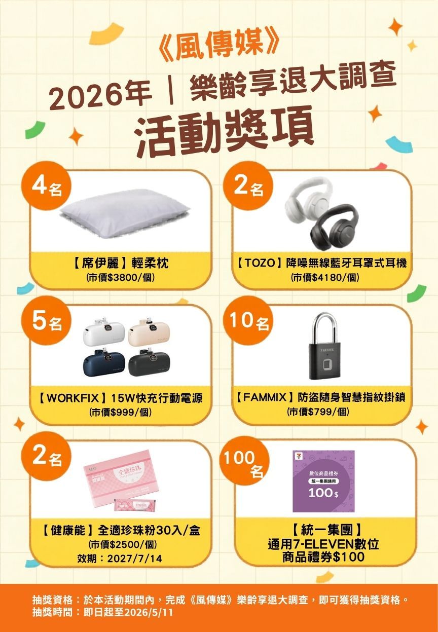 風傳媒樂齡享退活動獎項