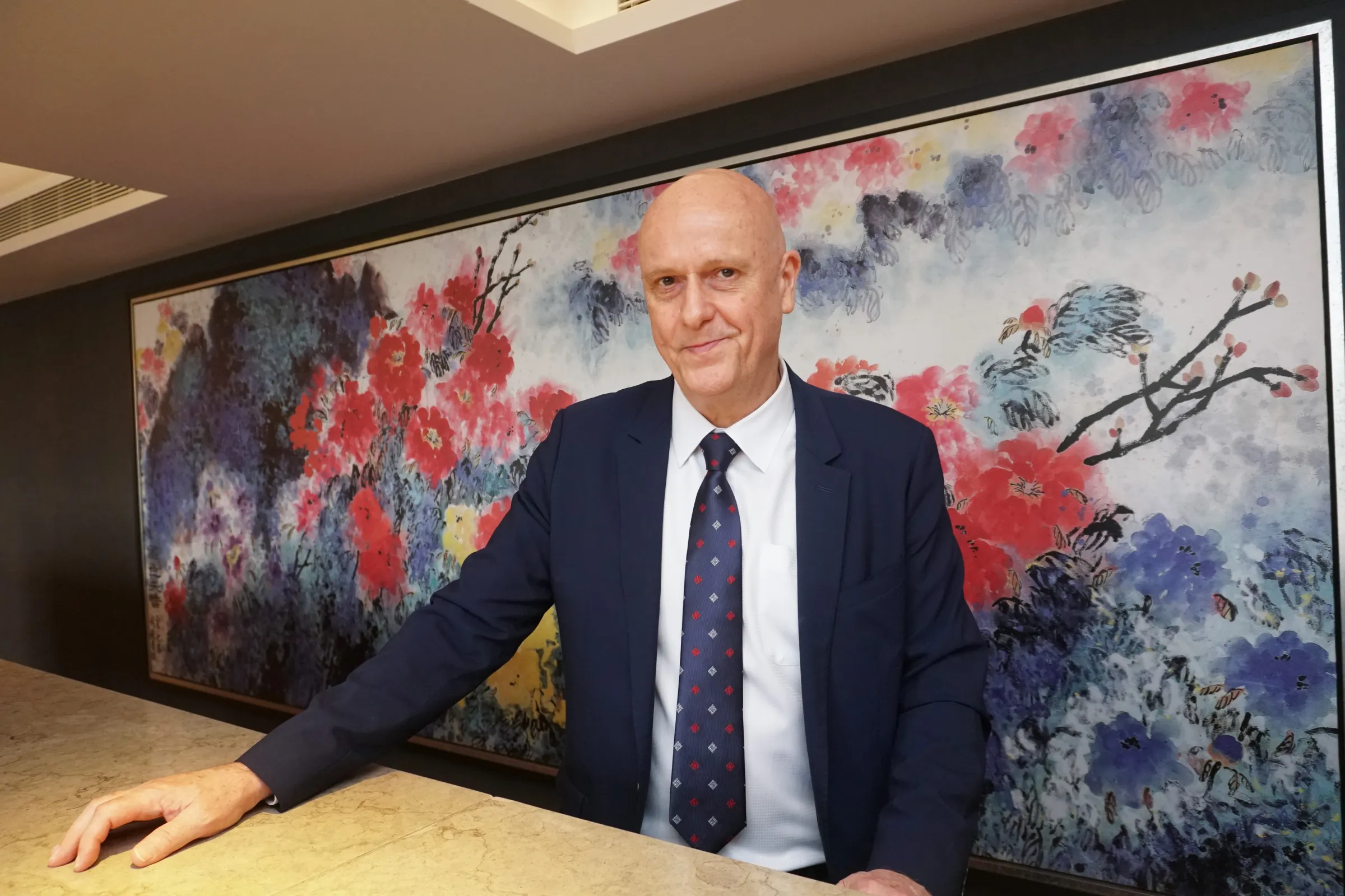 20260406-世界和平基金會主席 Uwe Morawetz專訪。（蔡親傑攝）