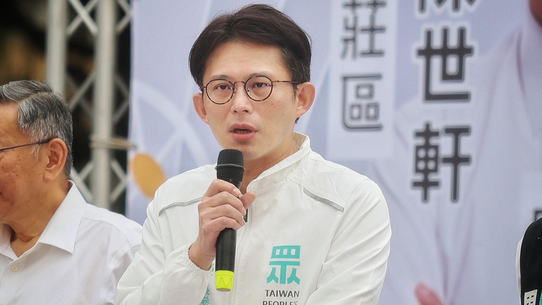 20260411-民眾黨主席、新北市長參選人黃國昌11日出席「讓新北更有型」新北誓師大會。（柯承惠攝）