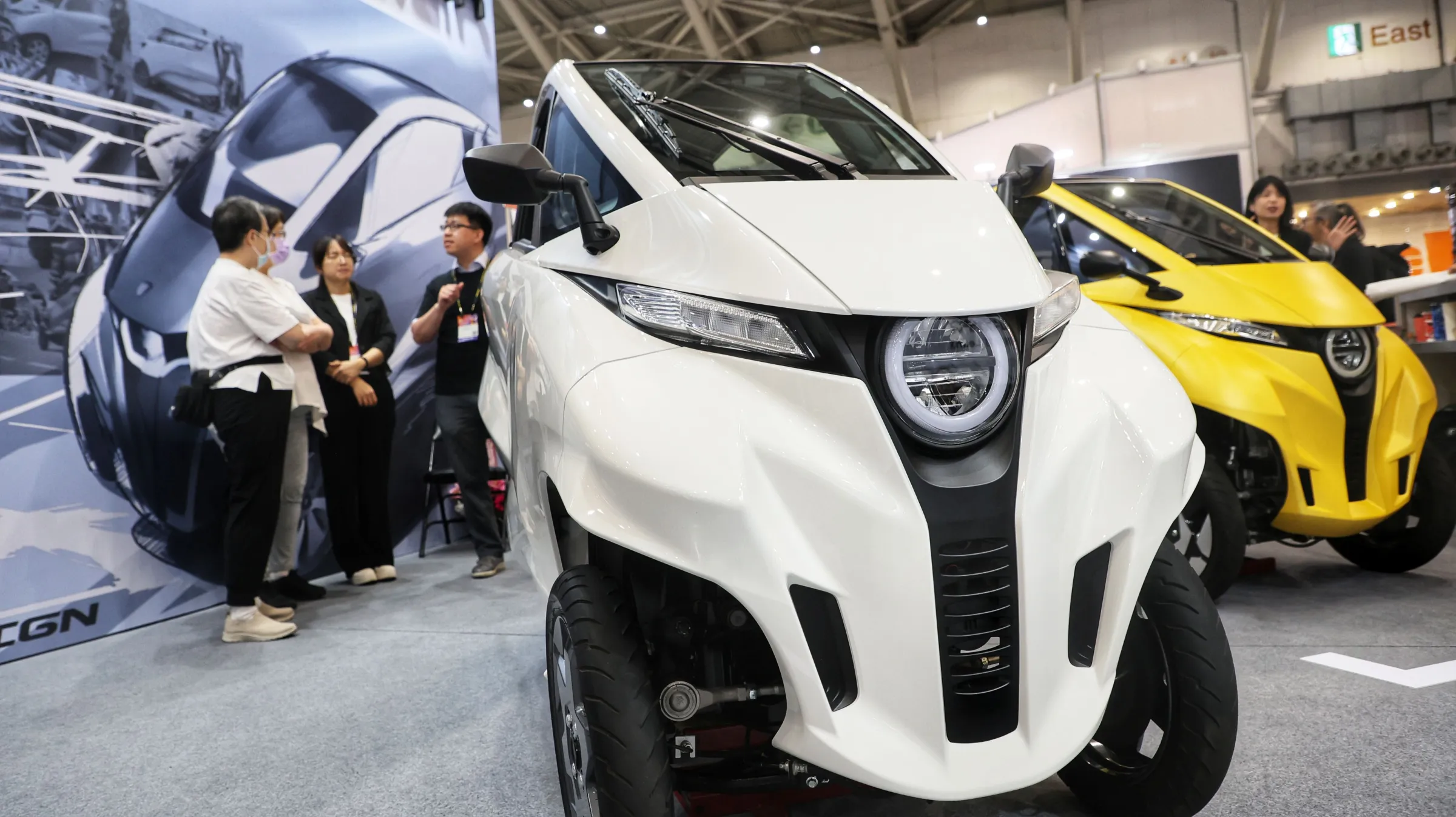 20260414-2026台北國際汽車零配件展（TAIPEI AMPA）14 日開幕，圖為Lean3「駕艙機車」。（柯承惠攝）