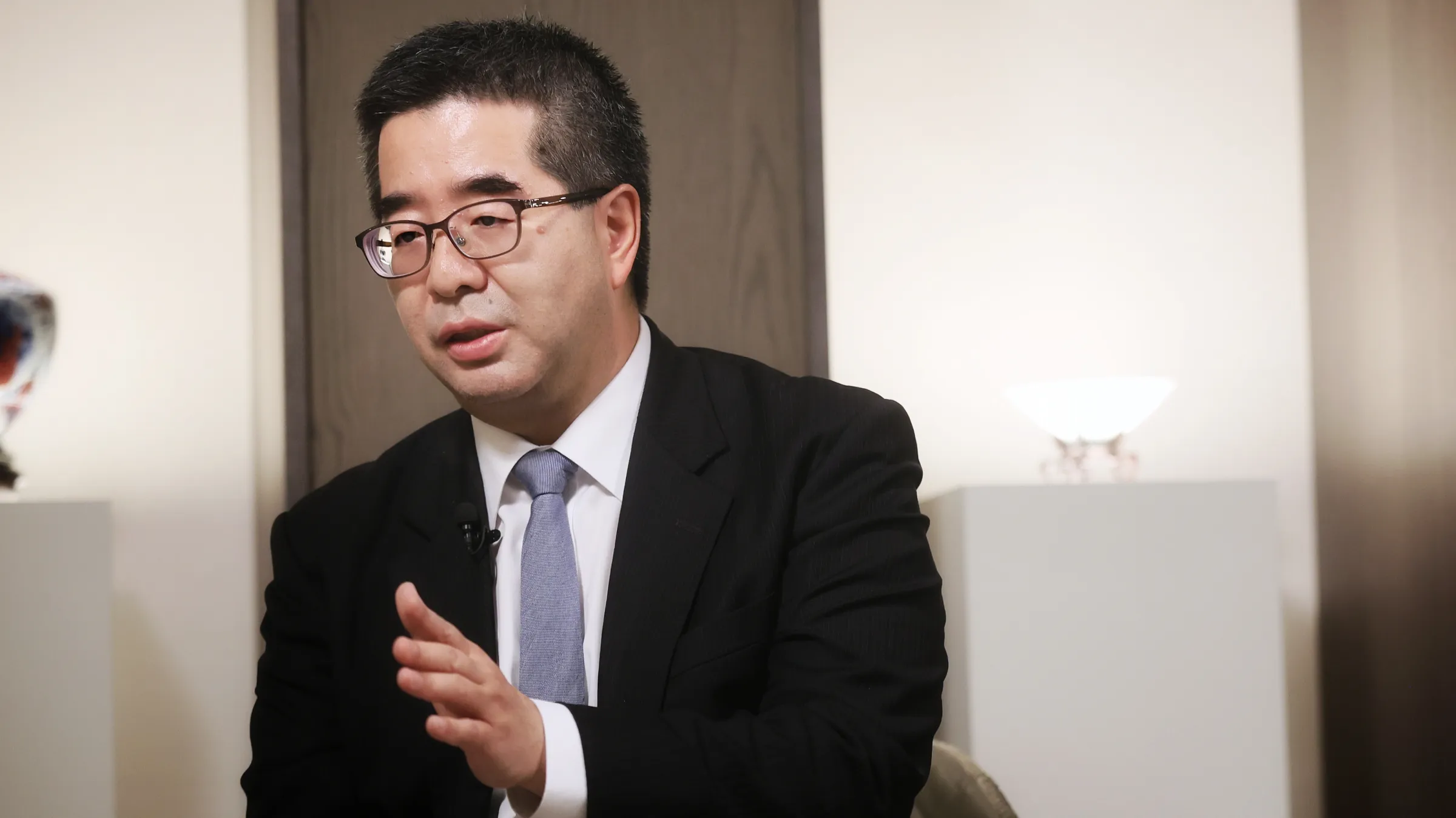 20260416- 國民黨副主席蕭旭岑（見圖）、風傳媒國際兩岸中心記者楊騰凱16日出席路怡珍主持的風傳媒「下班國際線」節目。（柯承惠攝）